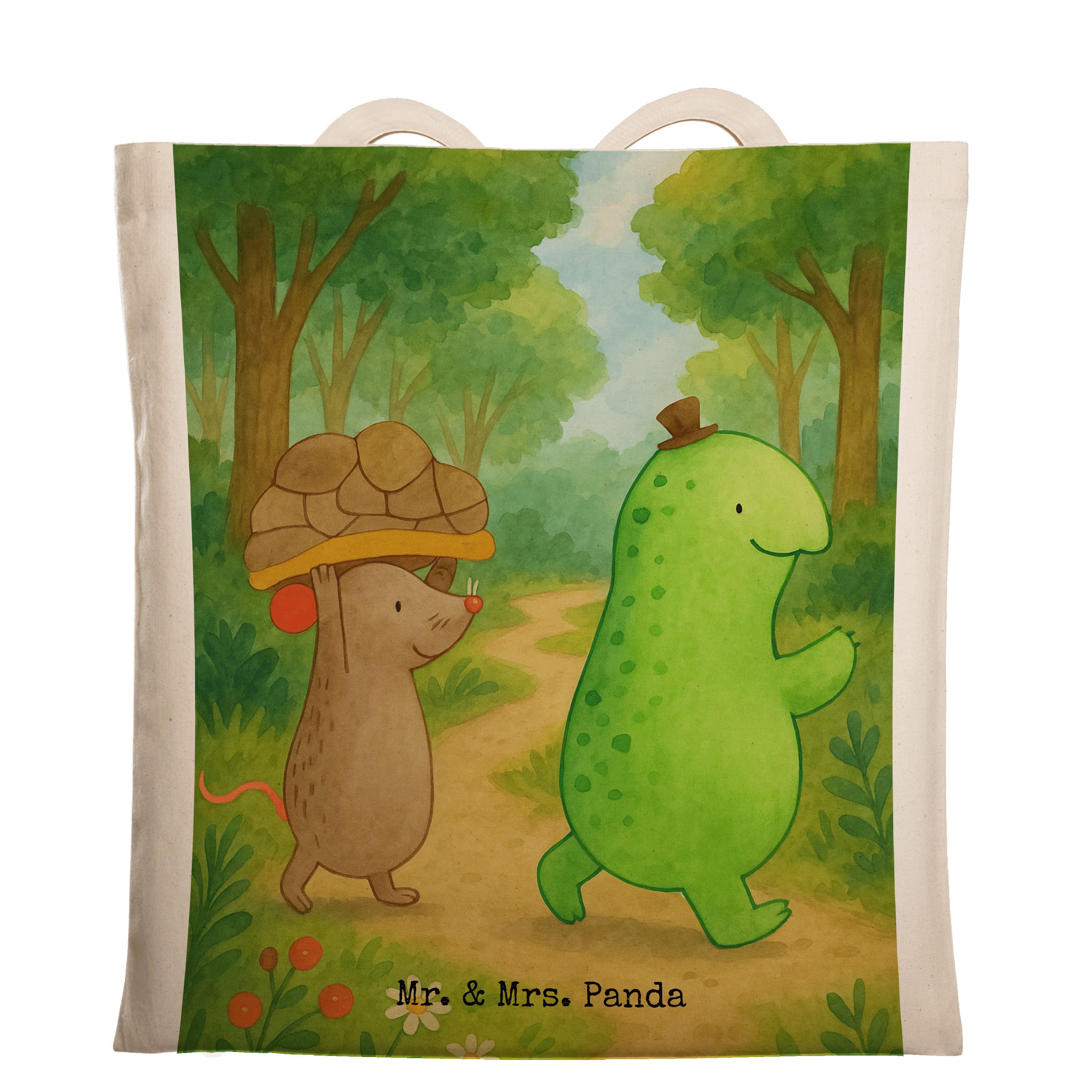Tragetasche Schildkröte Maus Design, Schultasche, Weiß, Einkaufstasche, Tote Bag