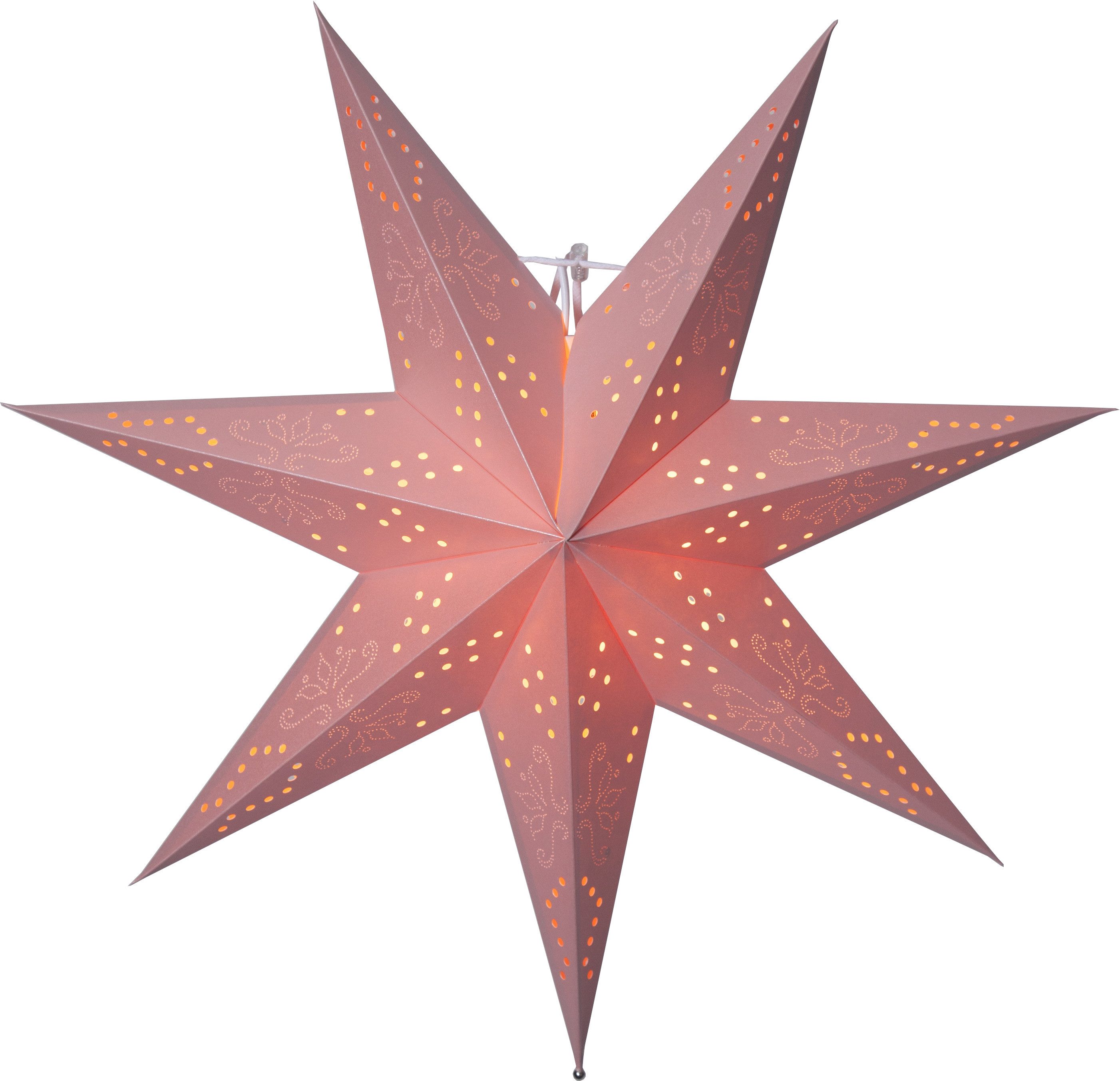 STAR TRADING Hängedekoration Best Season Papierstern Romantic-Star, Metall, rosa