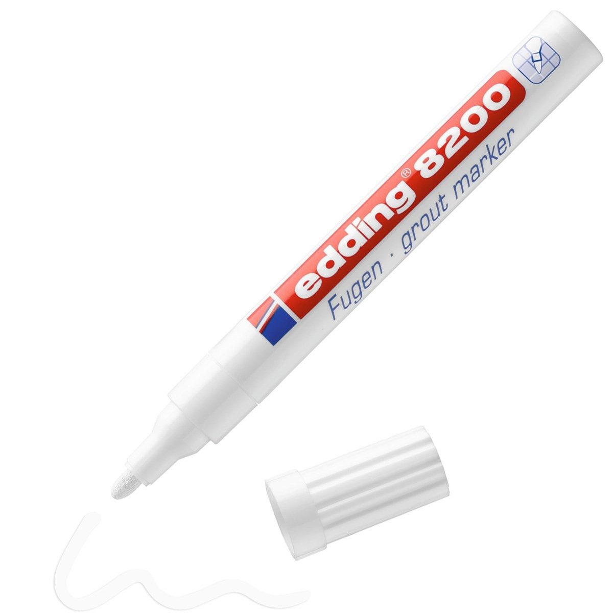 edding Marker Fugenmarker 8200 für Sanitärfugen in Weiß 2 bis 4 mm, wasserfest lichtbeständig schnell trocknend