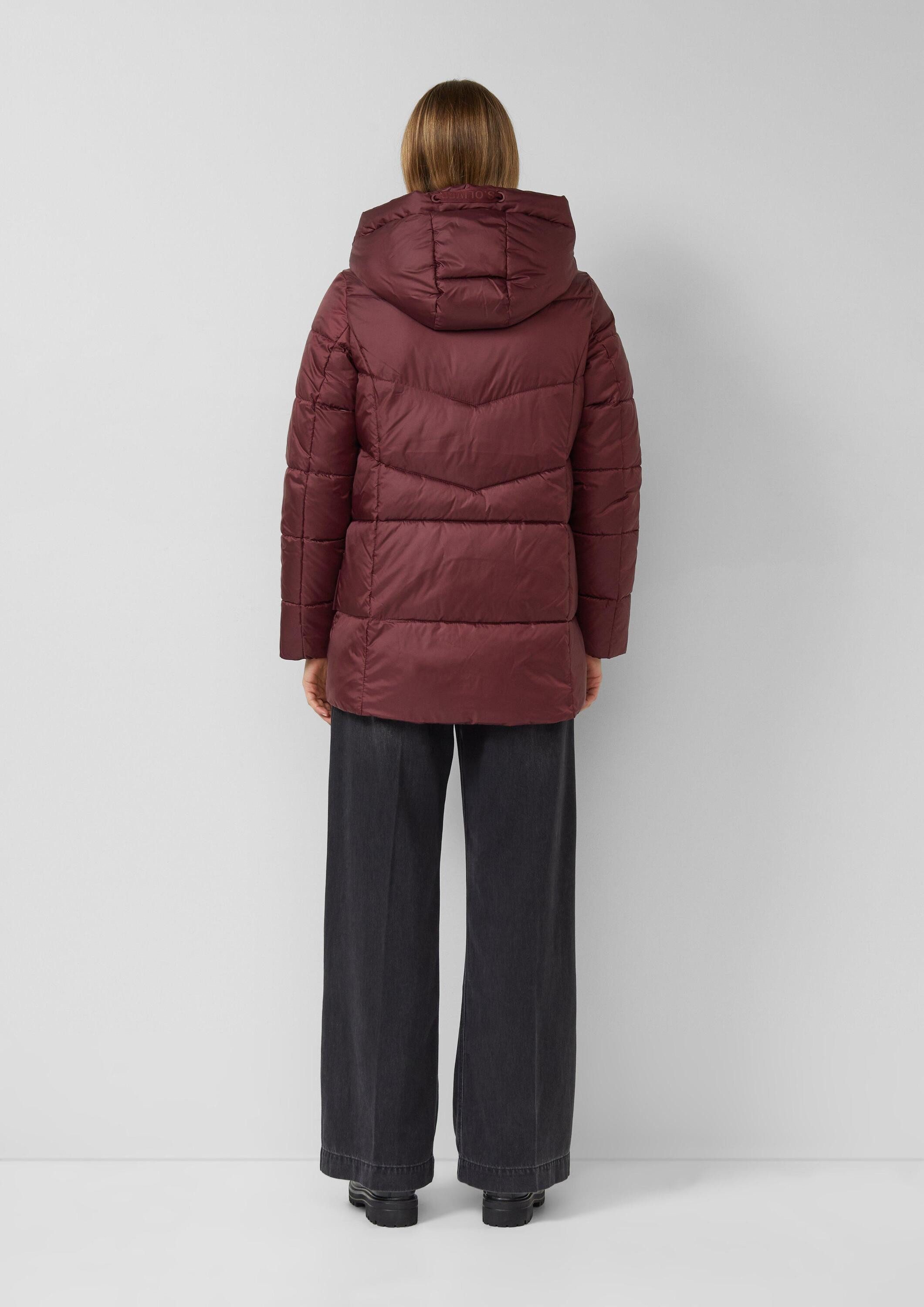 s.Oliver Winterjacke Outdoor-Jacke Steppjacke mit Stehkragen und Kapuze