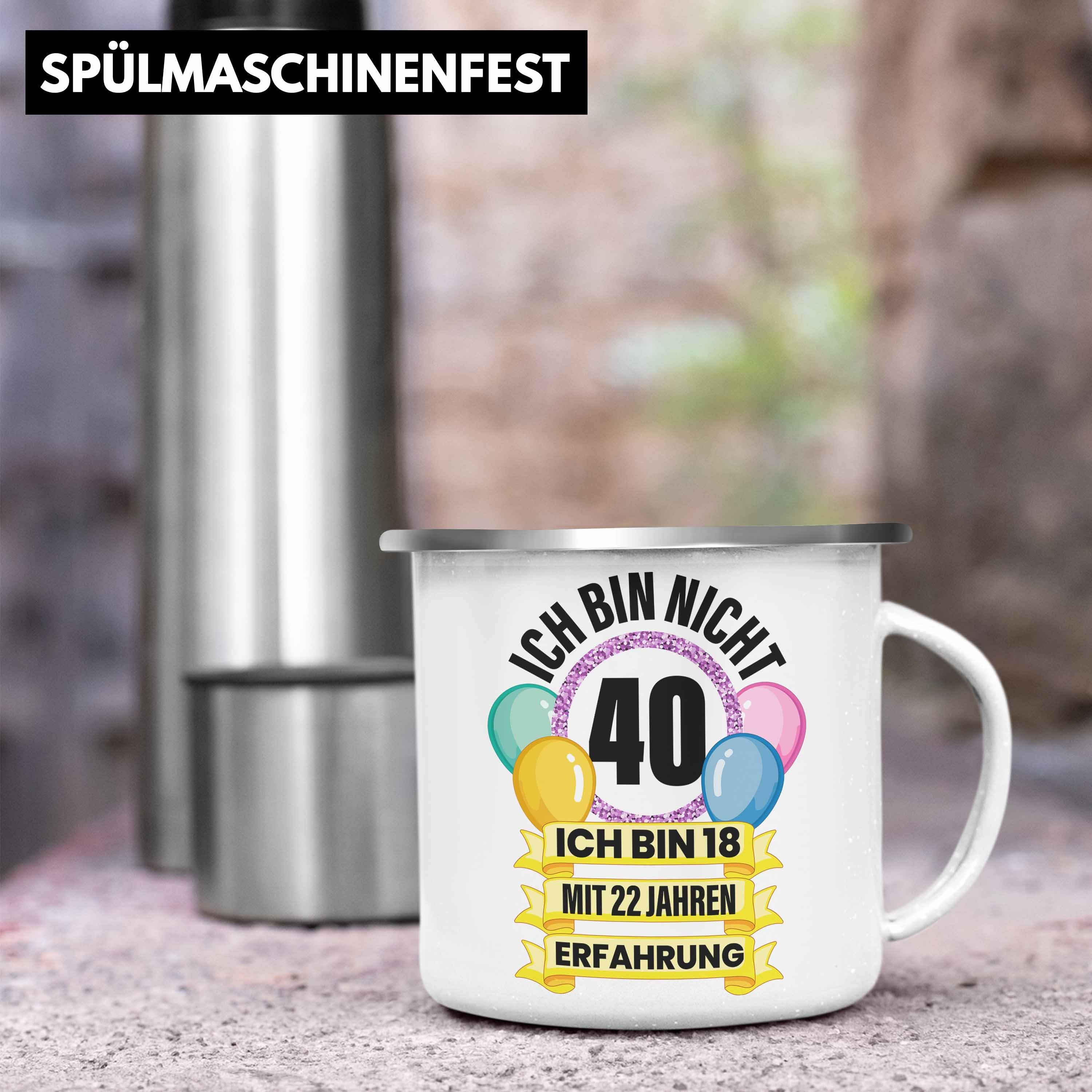 Geburtstag Trendation 40 Thermotasse 40 Mutter Geschenke Lustig 40er Mann Silber Geschenkidee Frau Tasse Alt Frauen Geschenk Trendation 40. Emaille Jahre Männer -