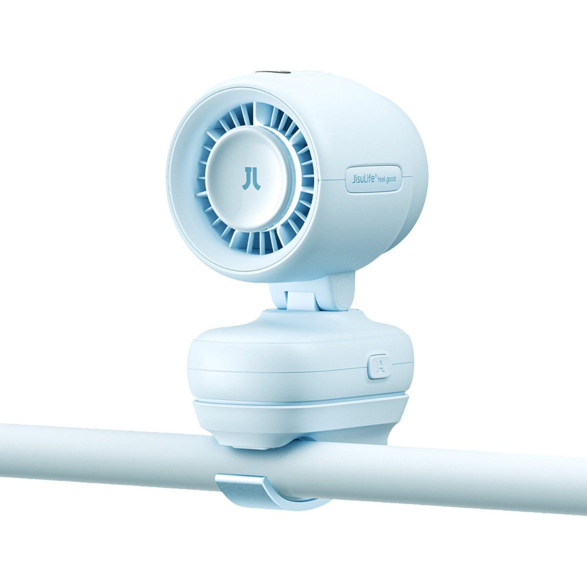 Jisulife Akku-Ventilator Kinderwagenventilator 4, Metallclip und Nachtlichtfunktion für flexible Nutzung