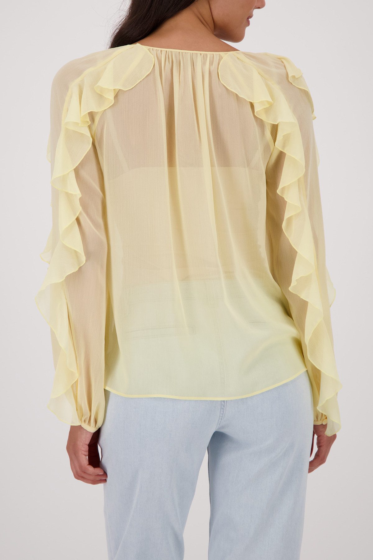 Monari Georgettebluse Bluse Georgette Rüschen Regular fit mit Volants