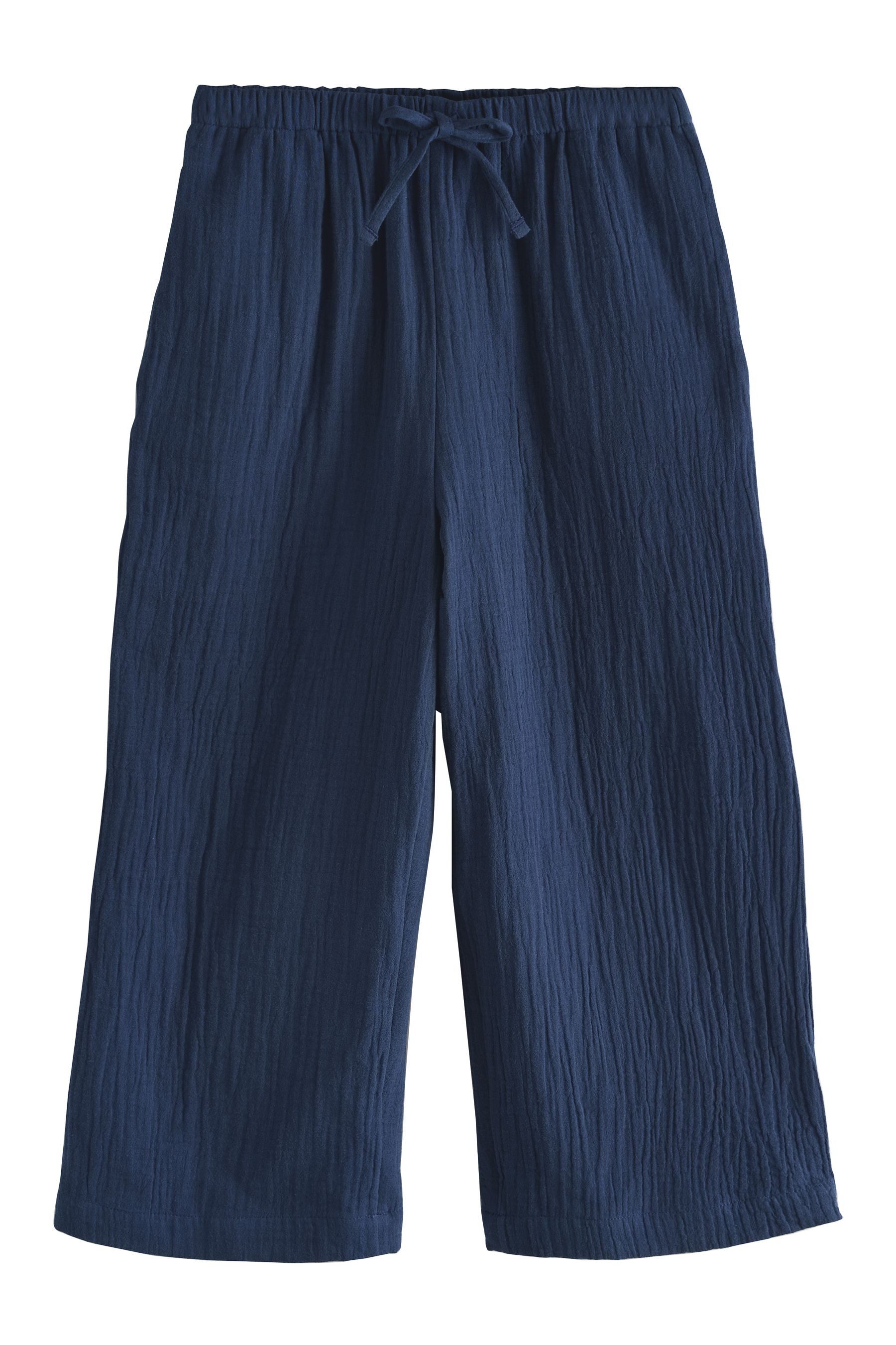 Palazzohose Leinenhose mit weitem Bein