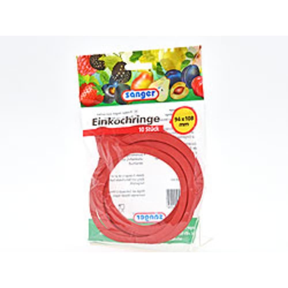 HundB Einkochring 10er Set Einkoch-, Einmach-, Gummiringe, 9,4 x 10,8cm, Rot