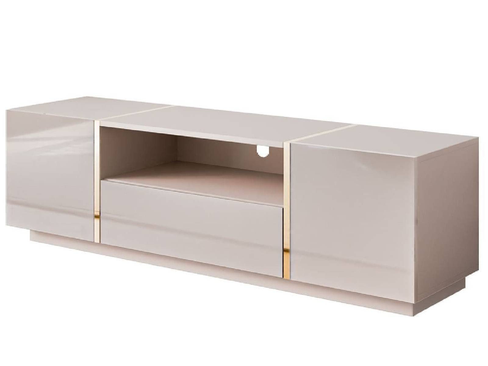 yourhouse24 TV-Schrank TV-Lowboard ONYX Kaschmir Gold Beine TV-Schrank Fernsehschrank