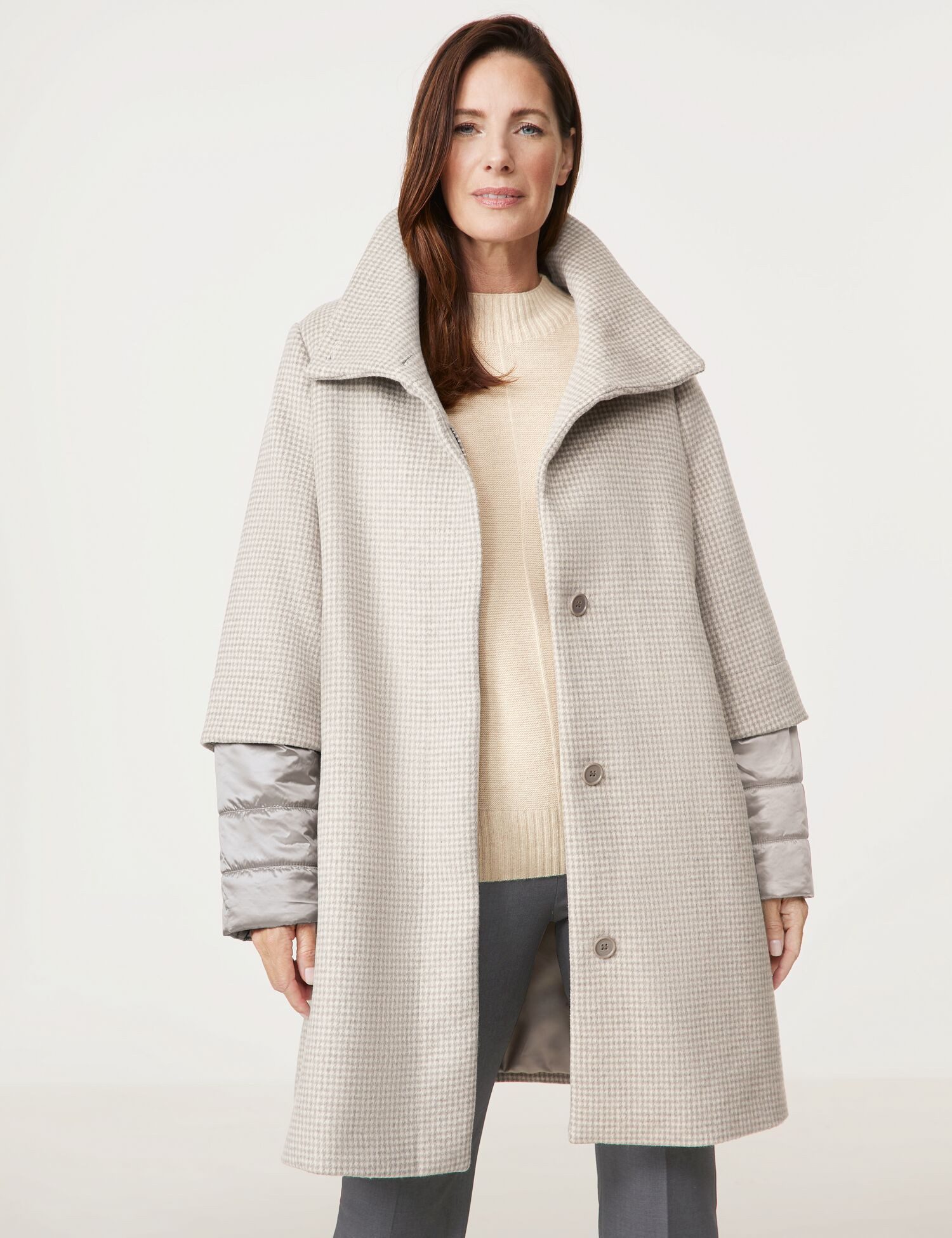Houndstooth Gerry Weber Sommermantel GERRY WEBER Mantel Grau