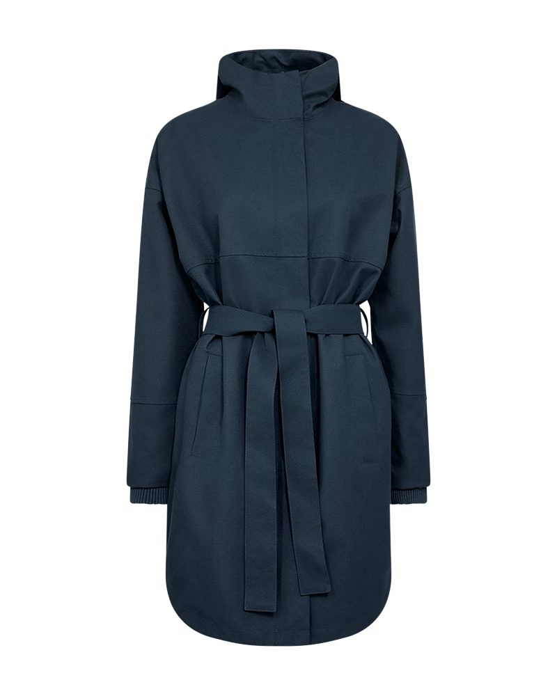 FREEQUENT Anorak FQSTORM-JA-BELT mit Kapuze und Bindegürtel