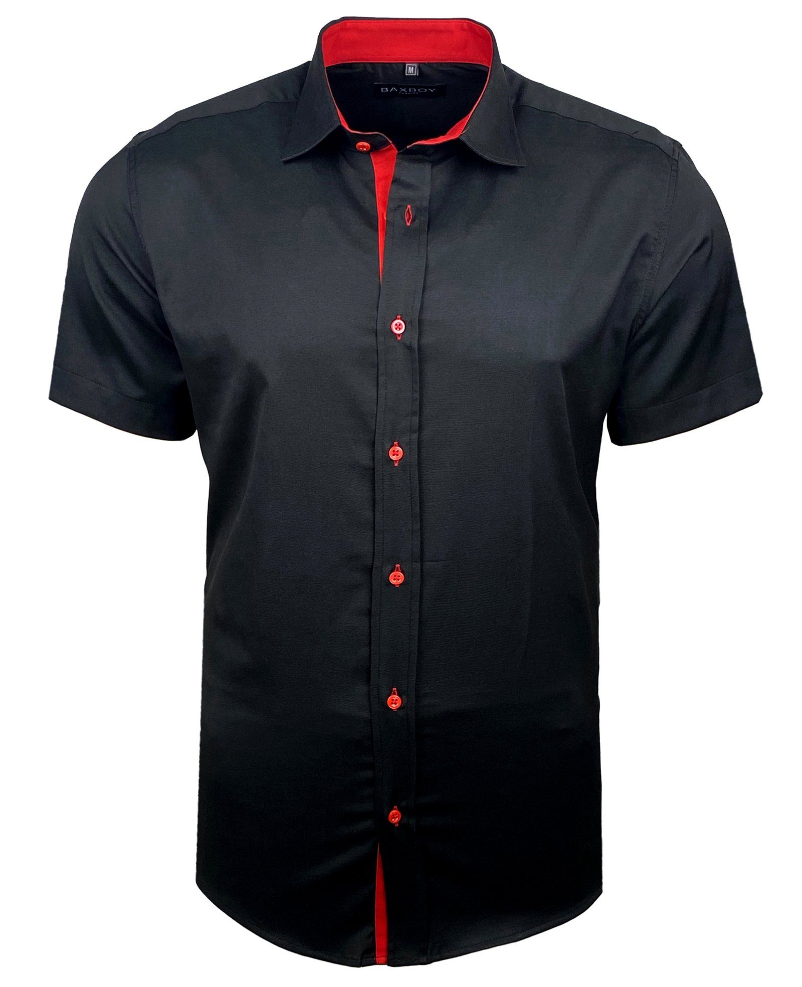 Baxboy Langarmhemd Kurzarmhemd Herren Hemd Bügelleichtes Slim Fit Kentkrage günstig online kaufen