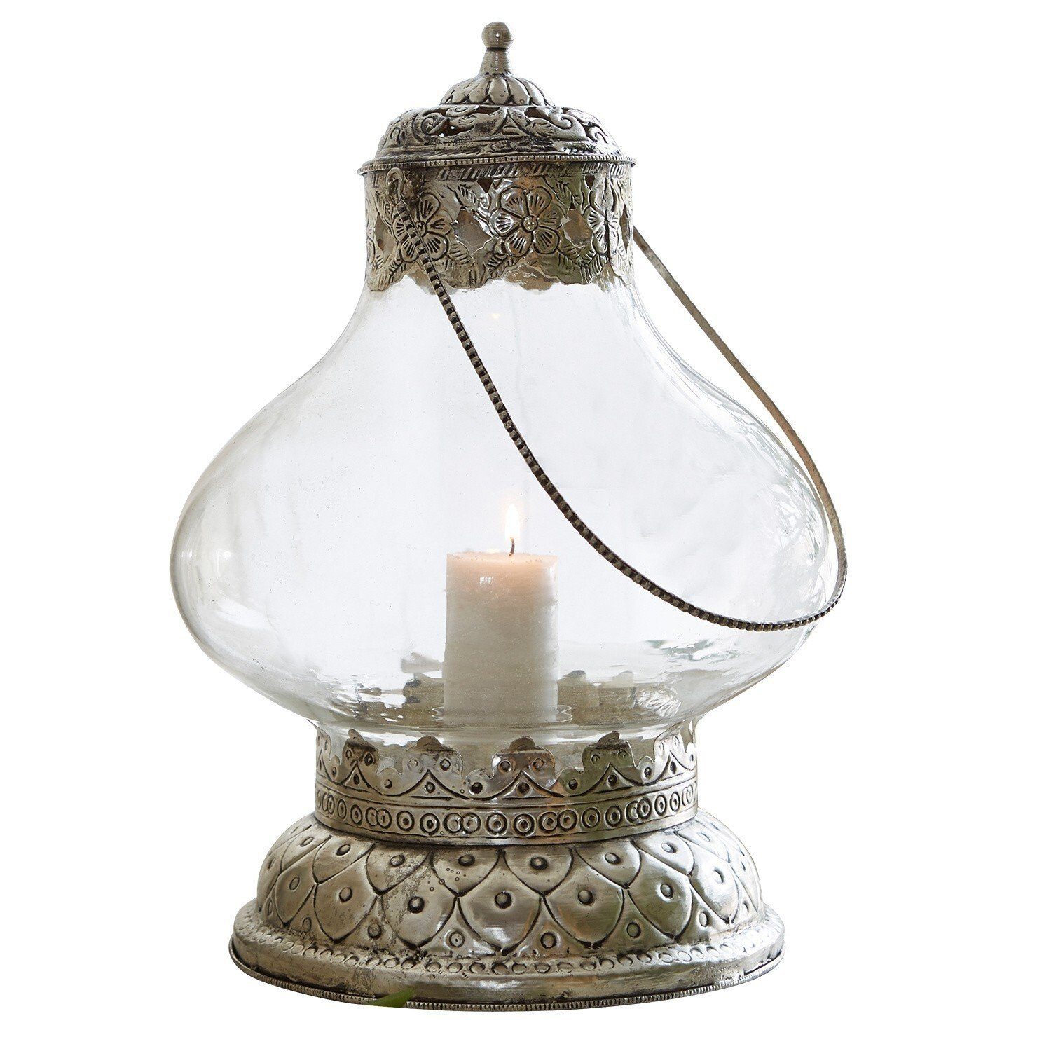 Mirabeau Kerzenlaterne Laterne Kaela klar/antiksilber