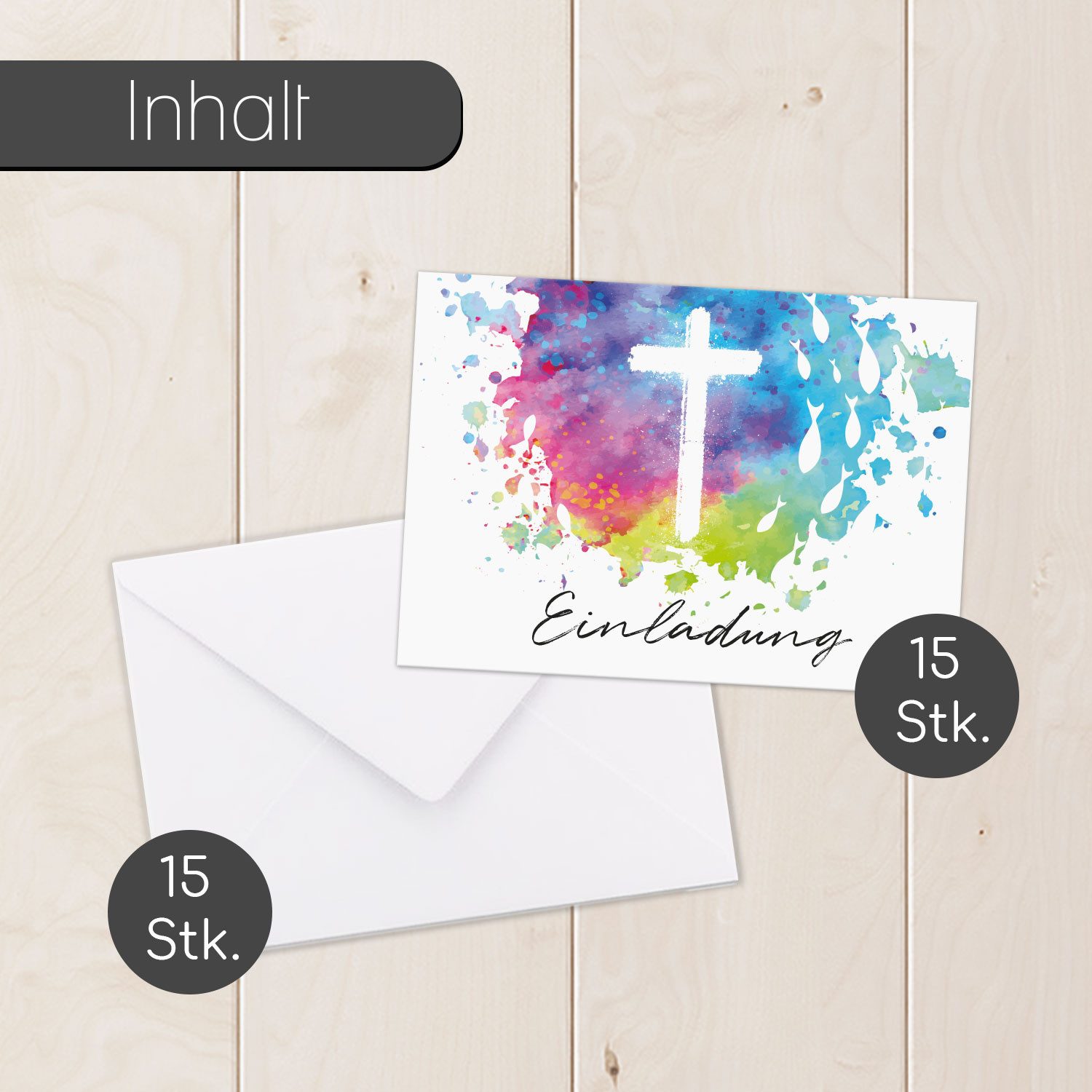 younikat Grußkarten Einladungskarten Kommunion I 15x DIN A6 I dv1565