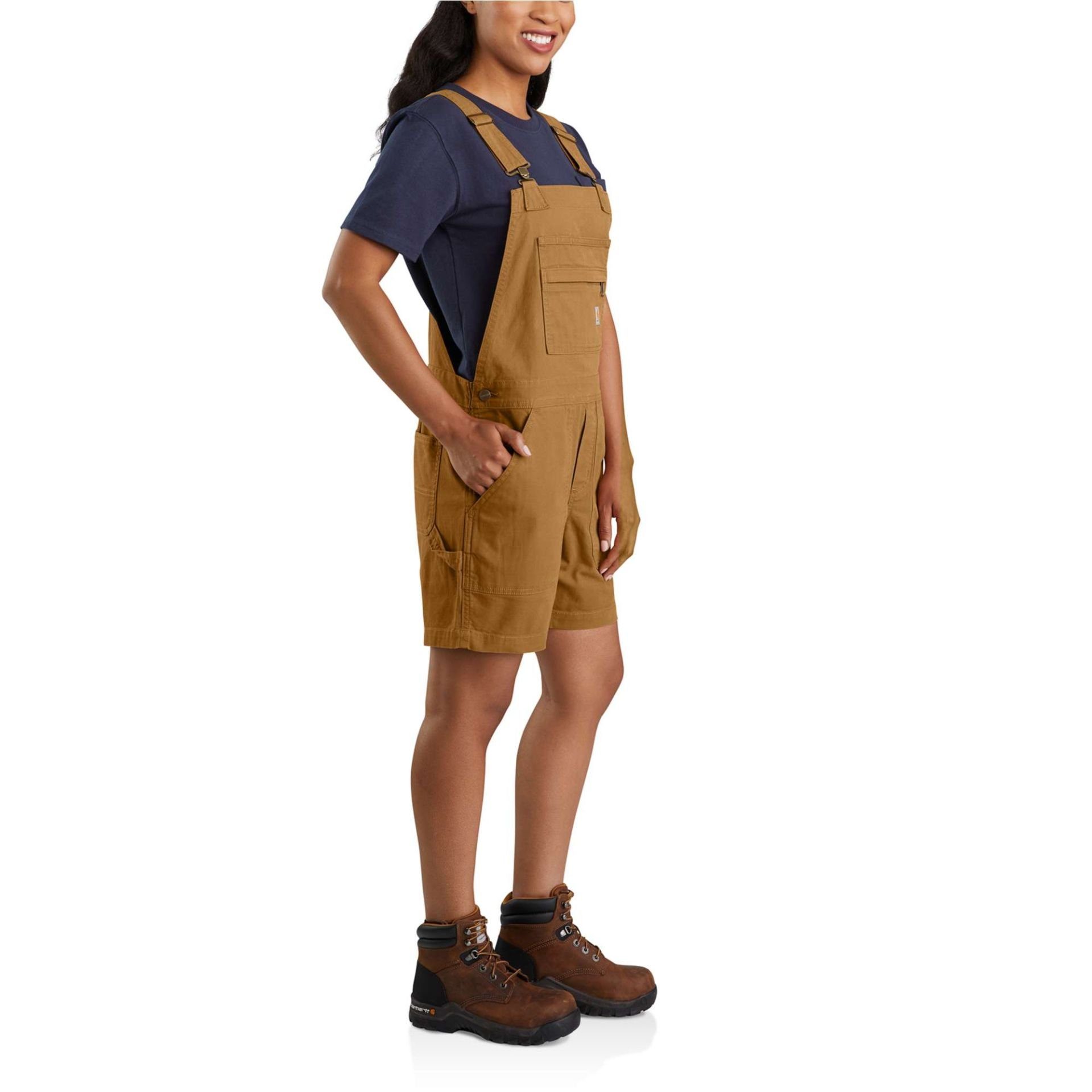 TeXXor Canvas-Latzhose Amazonas – Khaki/Schwarz, Regular Fit, Herren, Baumwolle