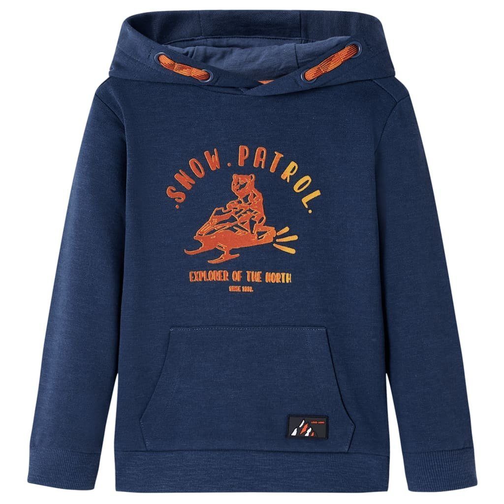 Kapuzenpullover Kinder-Kapuzenpullover Marineblau Melange und Orange 104