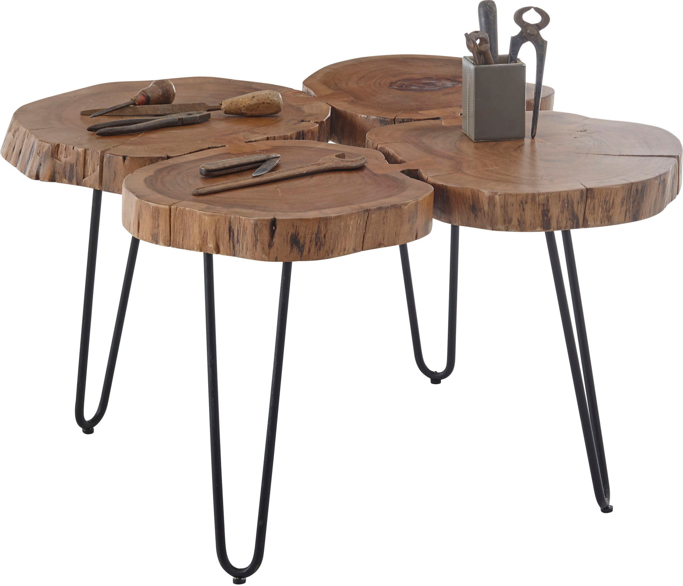 Stolkom Sp.z.o.o. Couchtisch Cole, Massivholz Akazie, Wahlweise Couchtisch günstig online kaufen