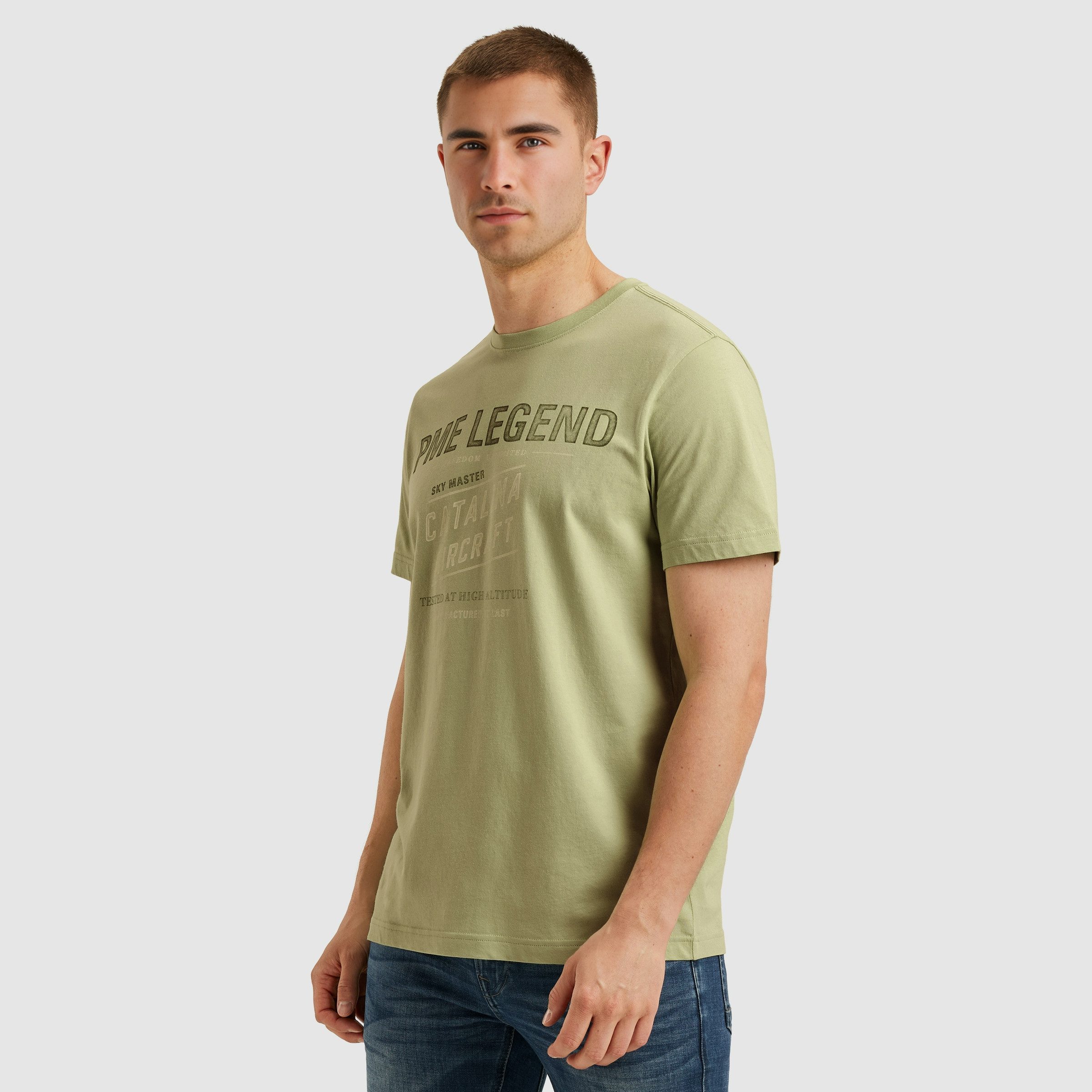 PME LEGEND T-Shirt Short sleeve r-neck single jersey mit Logo-Print günstig online kaufen