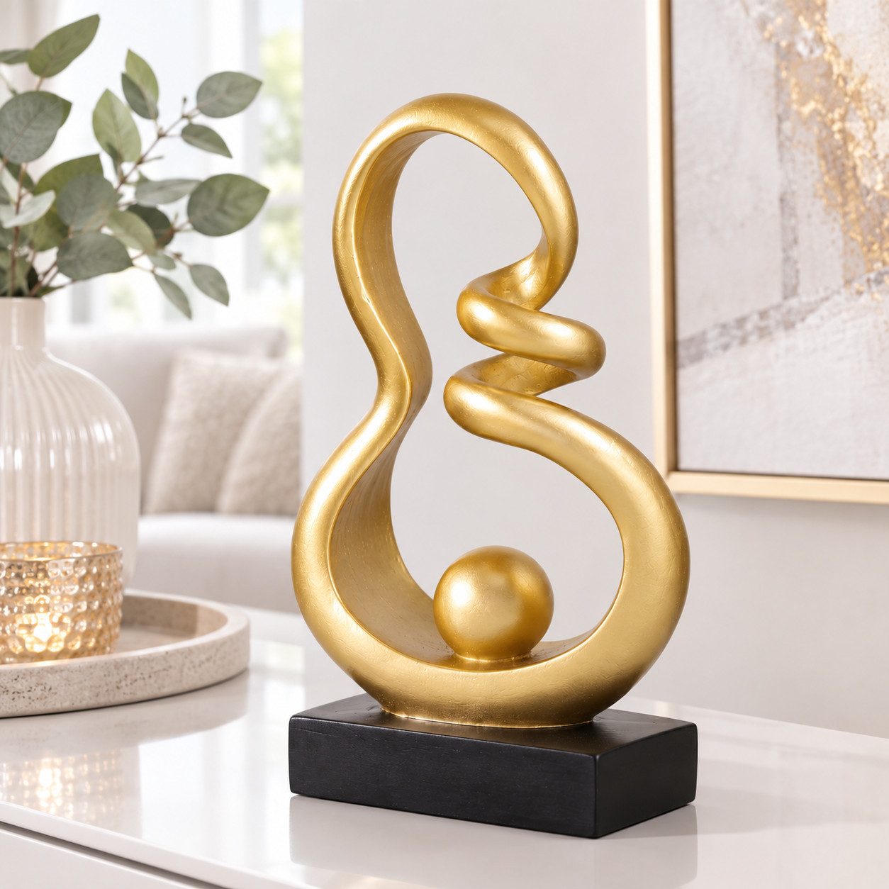 MF Skulptur Deko Skulptur Liora gold aus Kunstharz 24 cm (1 St)