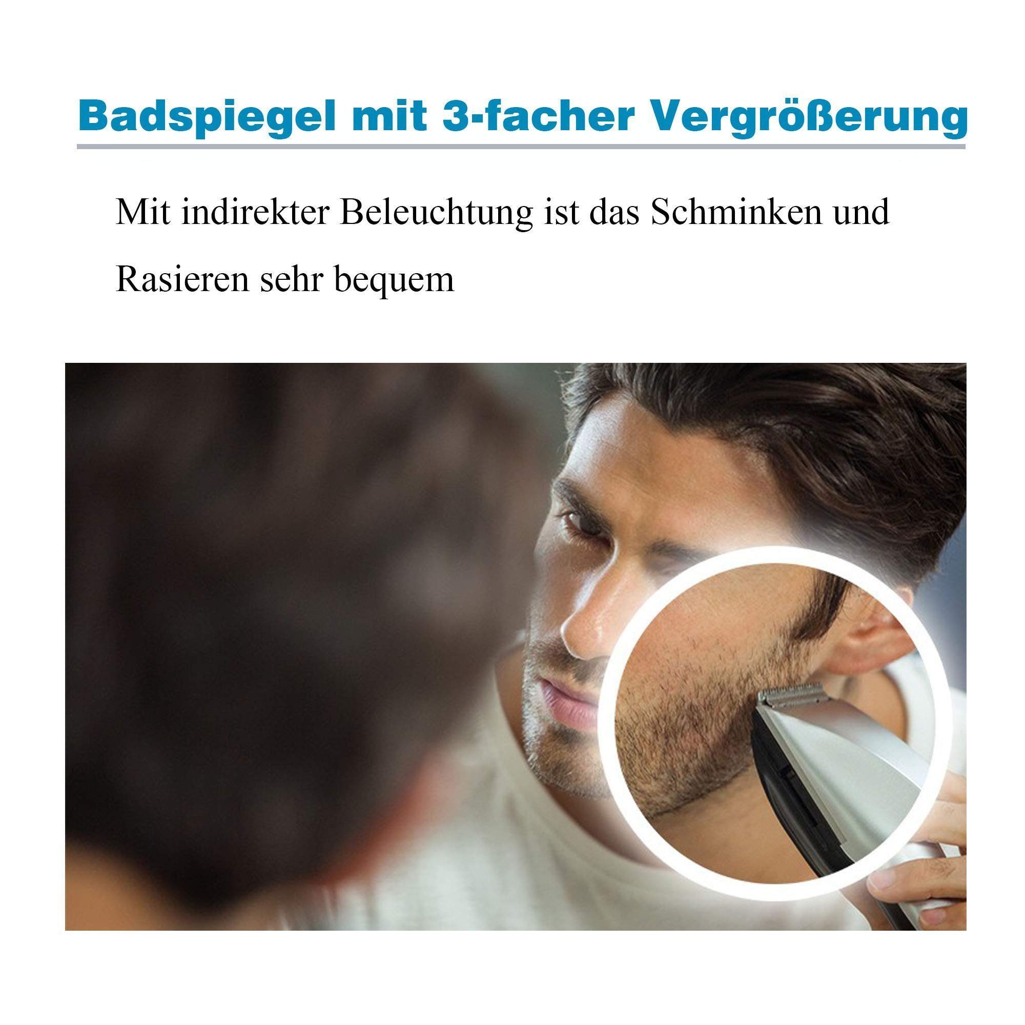 AQUALAVOS Badspiegel Badspiegel 100-160cm mit LED Beleuchtung Lichtspiegel Wandspiegel, Beschlagfrei, Kalt/Warm Licht, dimmbar, Helligkeit-Speicherfunktion – Bild 5 von 5