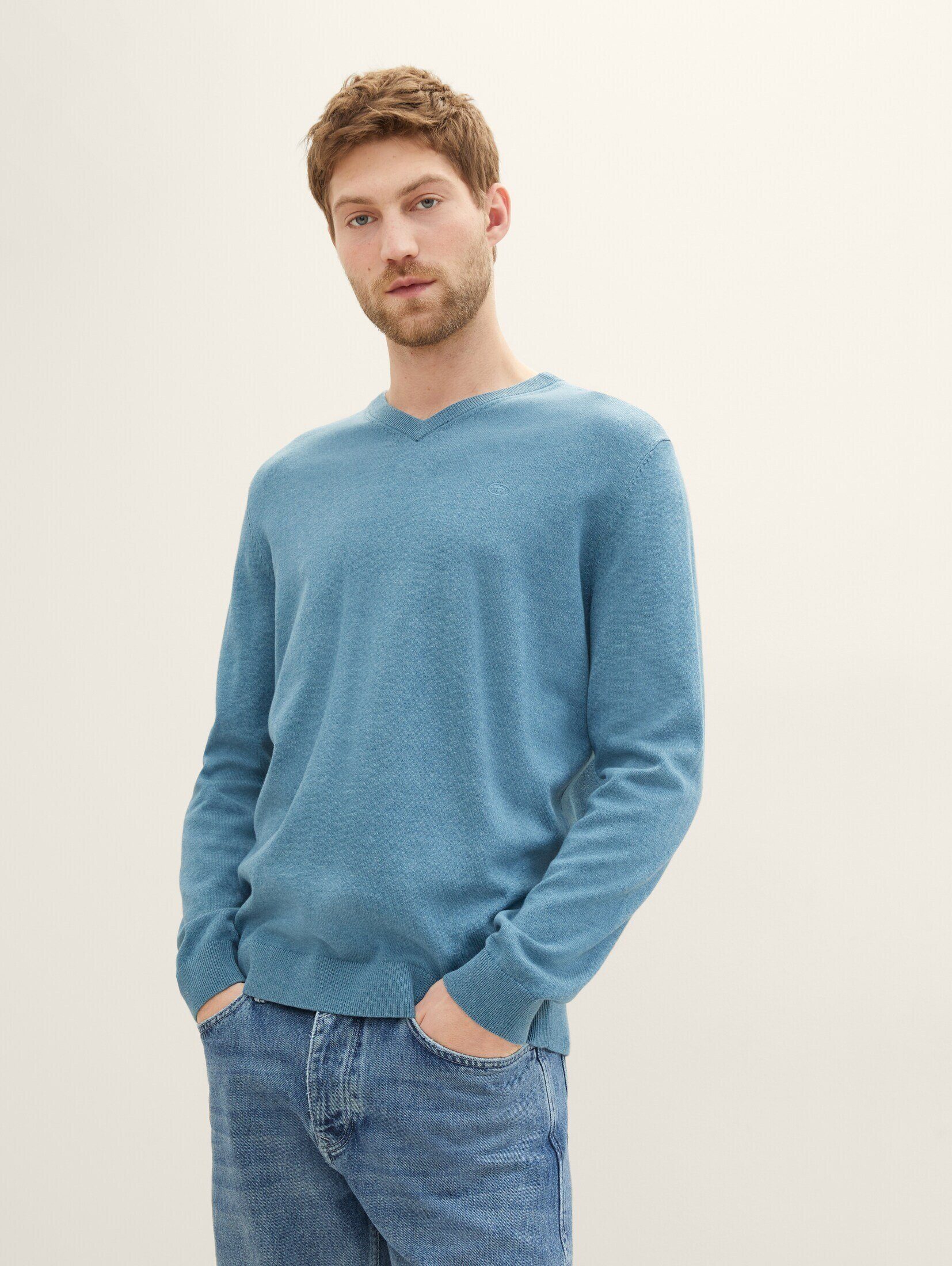 TOM TAILOR Strickpullover Pullover & Strickjacken Strickpullover mit V-Ausschnitt