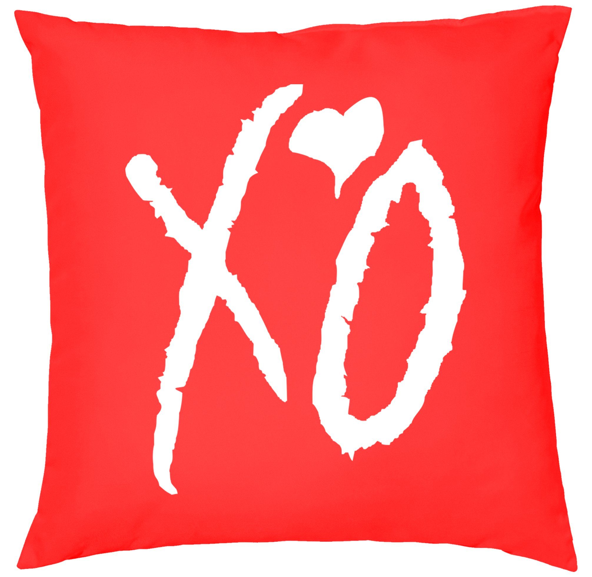 Blondie & Brownie Dekokissen XO Kisses Hugs Weeknd Starboy Kissen mit Füllung Rot