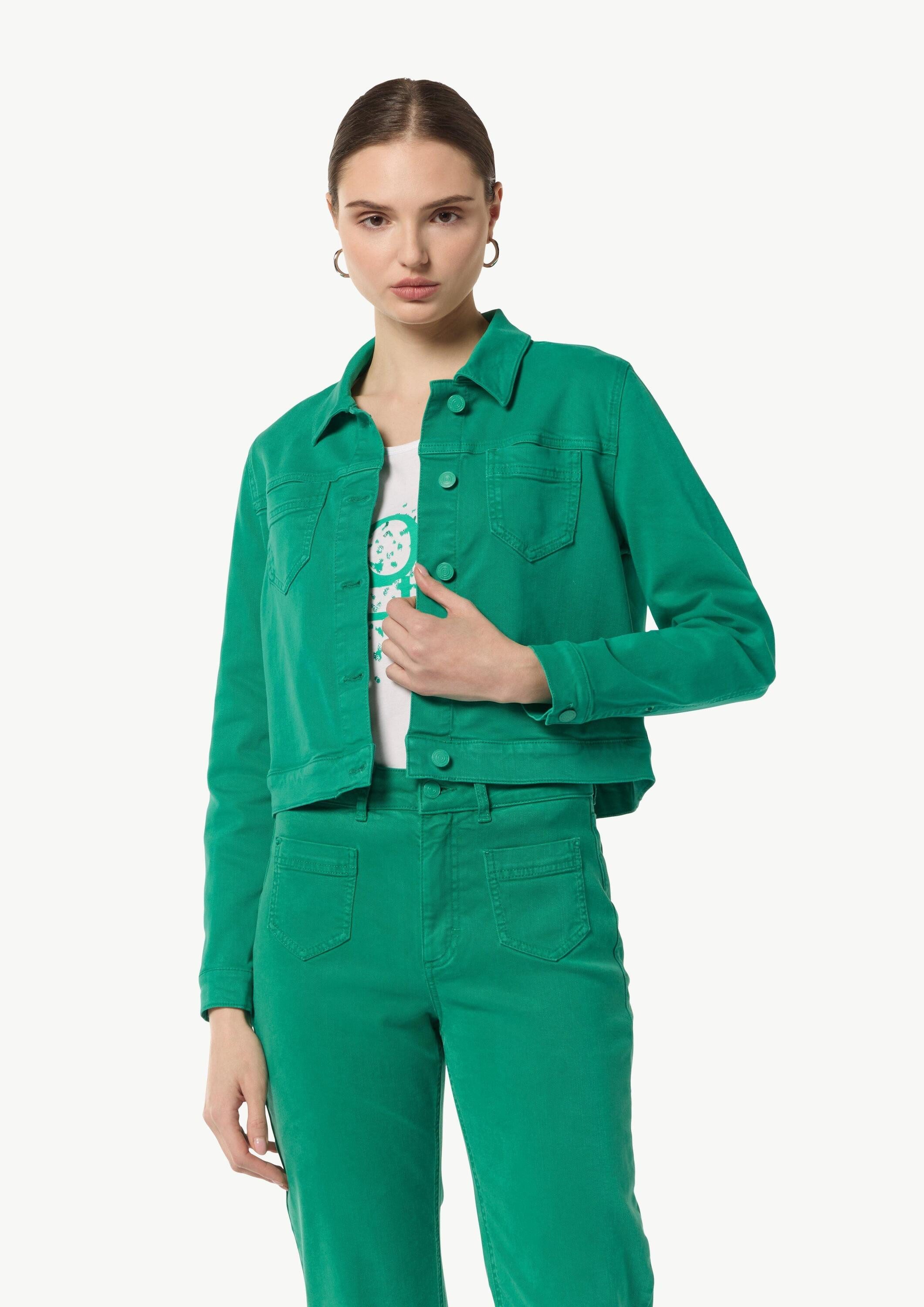comma Funktionsjacke Indoor-Jacke Cropped-Jacke aus elastischem Twill