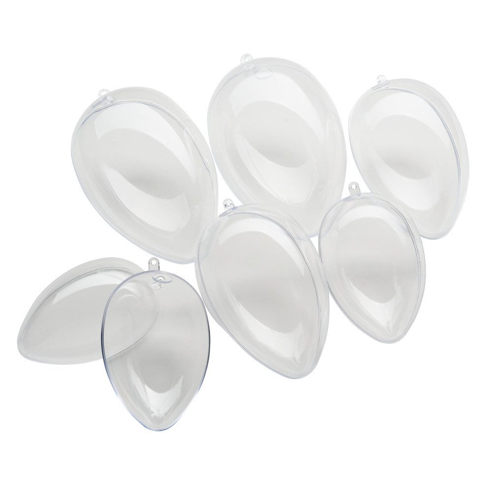VBS Osterei Acryl-Eier mit Bohrung und Öse (6 St), 6er-Set