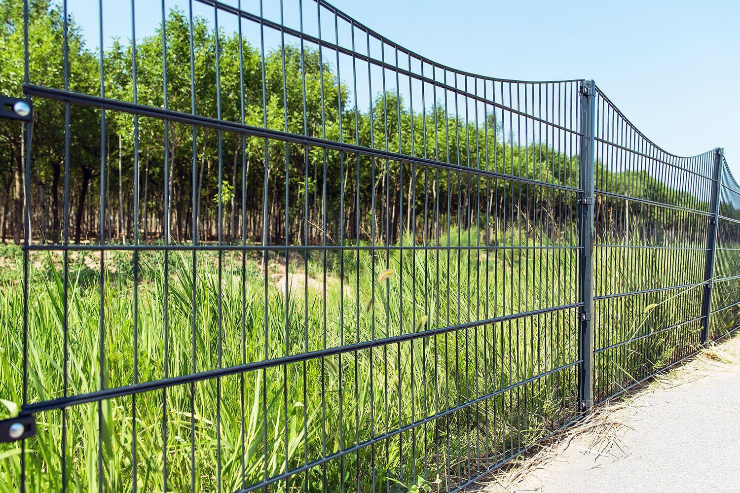 HOME DELUXE Doppelstabmattenzaun TAL - Anthrazit, standfest und langlebig