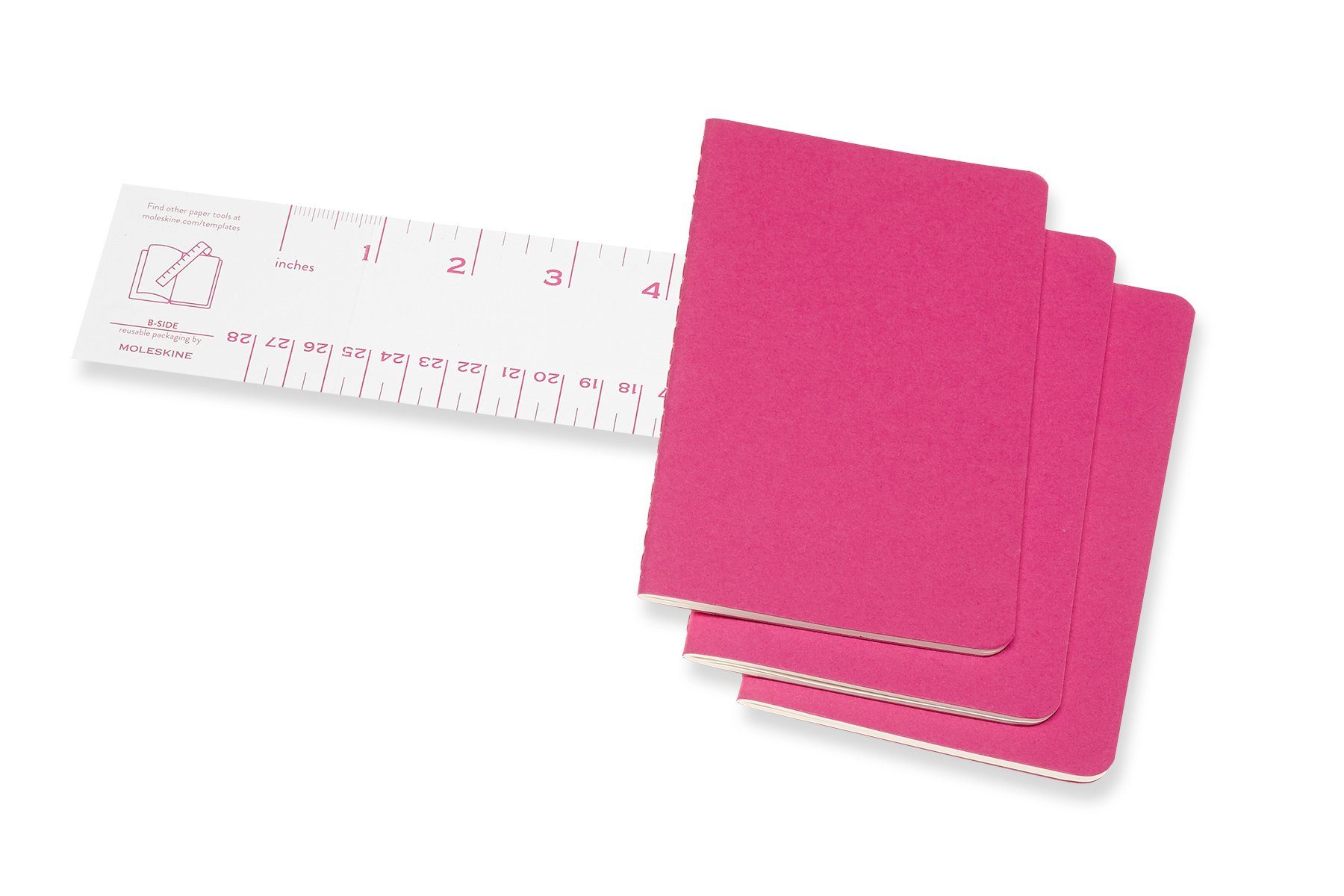 MOLESKINE Notizheft, Cahier Kinetisches Kartoneinband - 70g-Papier Pink mit 3er - Set