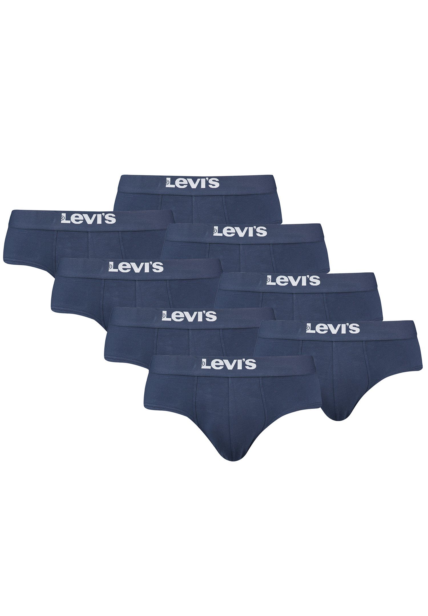 SOLID Levi's® BASIC BRIEF Navy Boxershorts CO 8er-Pack) MEN Pack 8-St., ORGANIC (Set, 8er