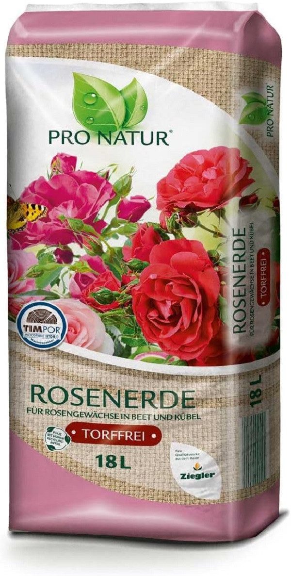 Blumenerde Pro Natur Rosenerde Kultursubstrat, torffrei, 18 Liter