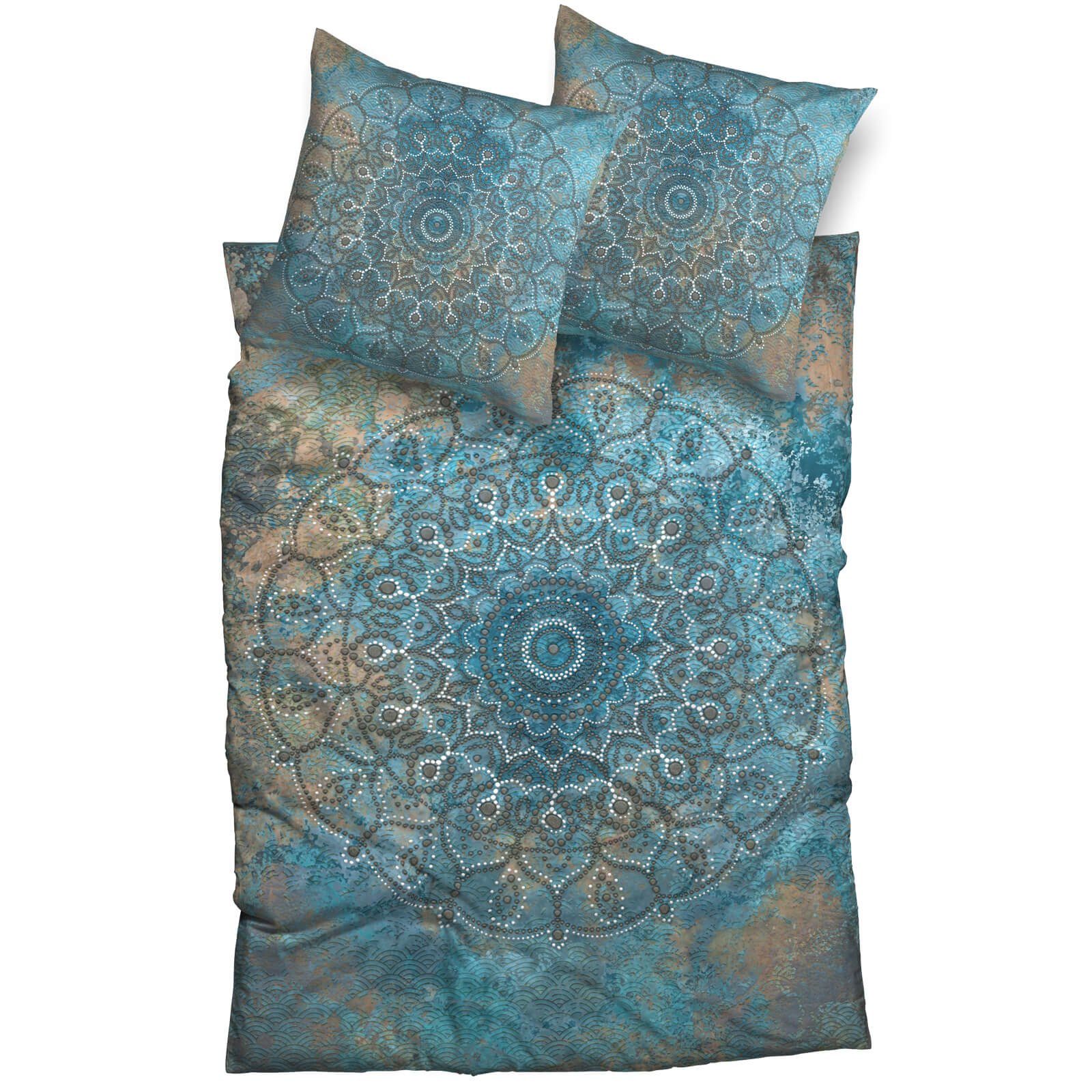 CASATEX Bettwäsche Sleep Tight Blau Satin, günstig online kaufen