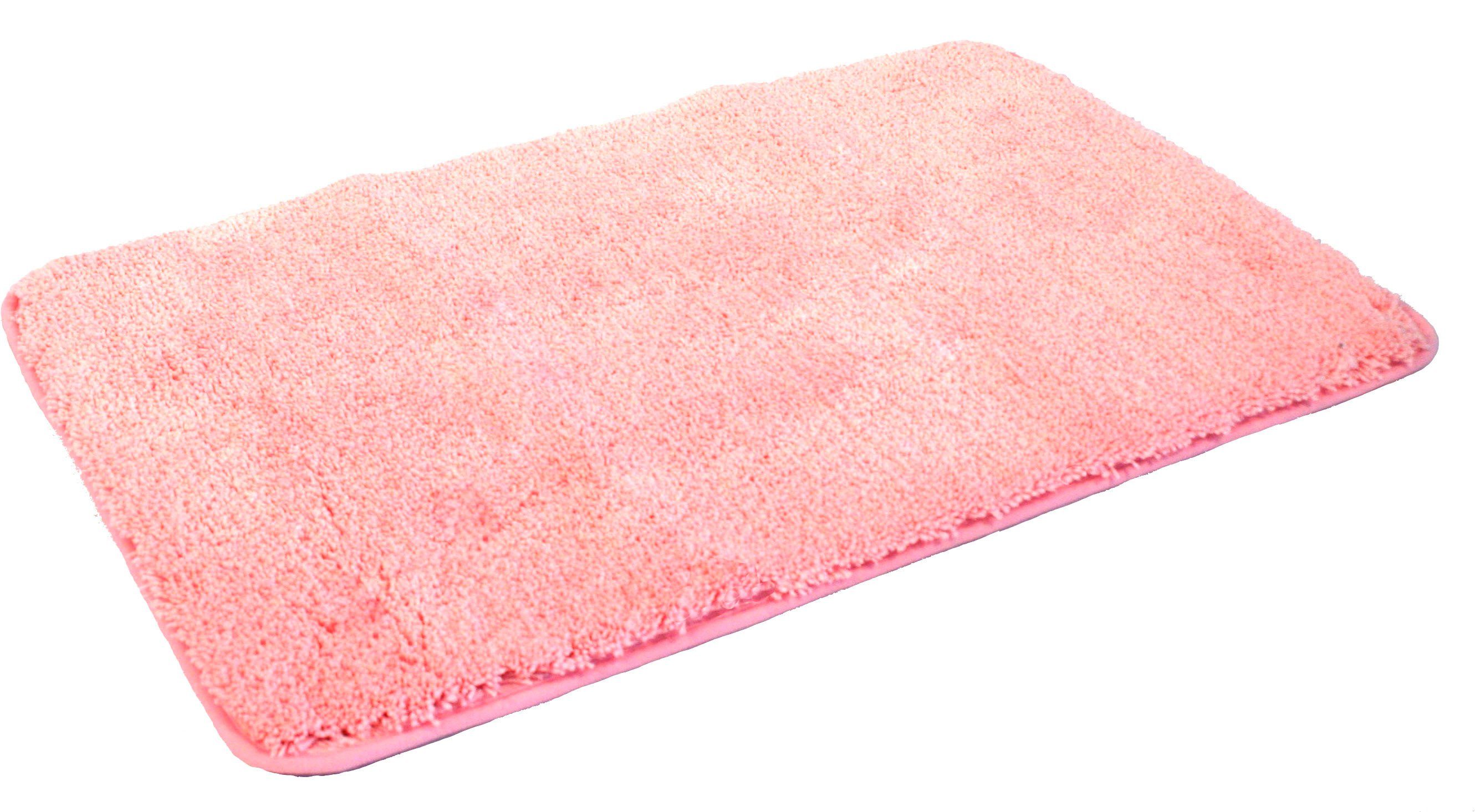 KiNZLER Badematte Chaozhou, Badvorleger, Badezimmer Teppich, Höhe 20 mm, rutschhemmend beschichtet, fußbodenheizungsgeeignet, Polyester, rechteckig, Badteppich, Uni Farben, weich, als rechteckig, rund & Set erhältlich