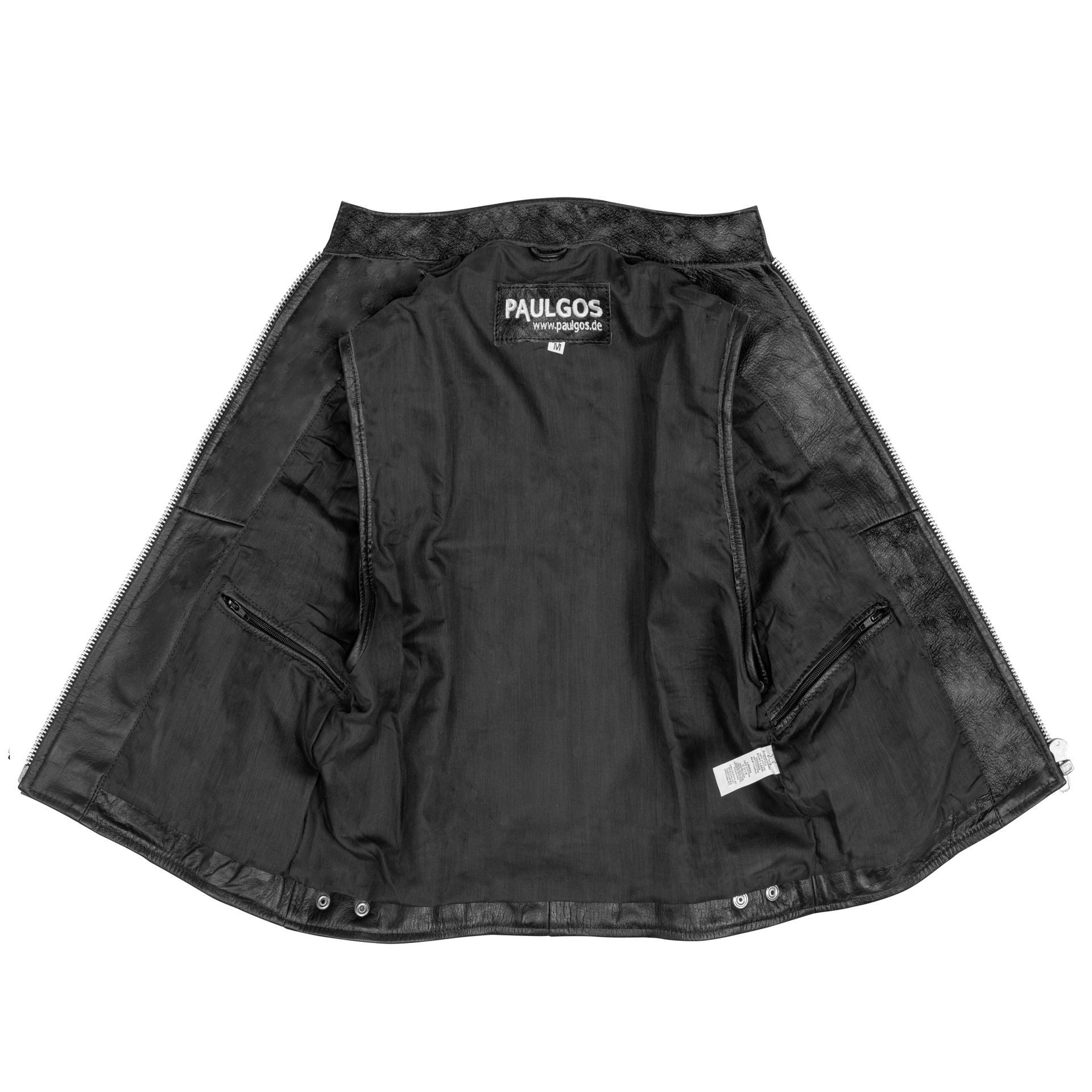 PAULGOS Motorradweste Lederweste Biker Kutte Clubweste Chopper Weste 100% Echtleder - BW9