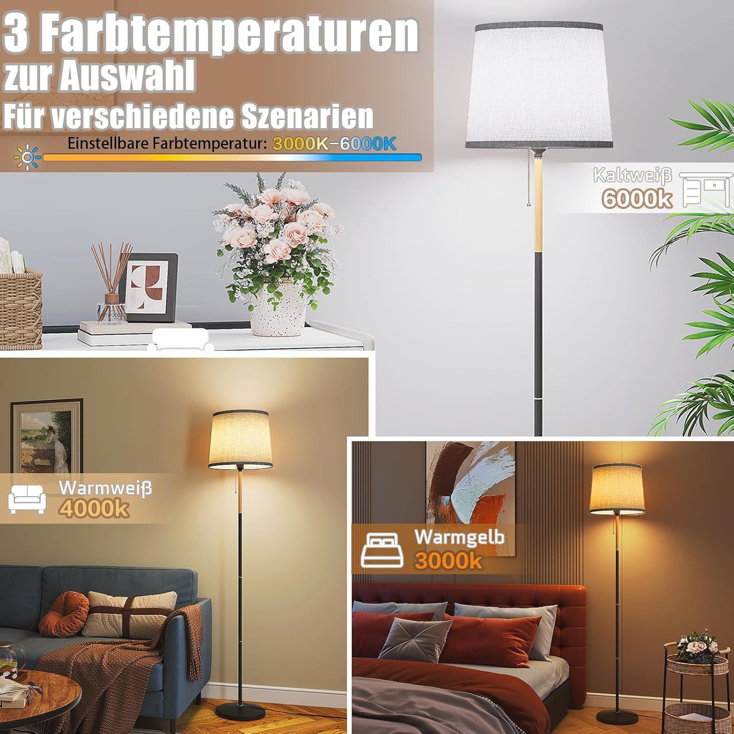 TLGREEN Stehlampe mit Smart LED-Birne & Fernbedienung, 170cm Hohe Standleuc günstig online kaufen