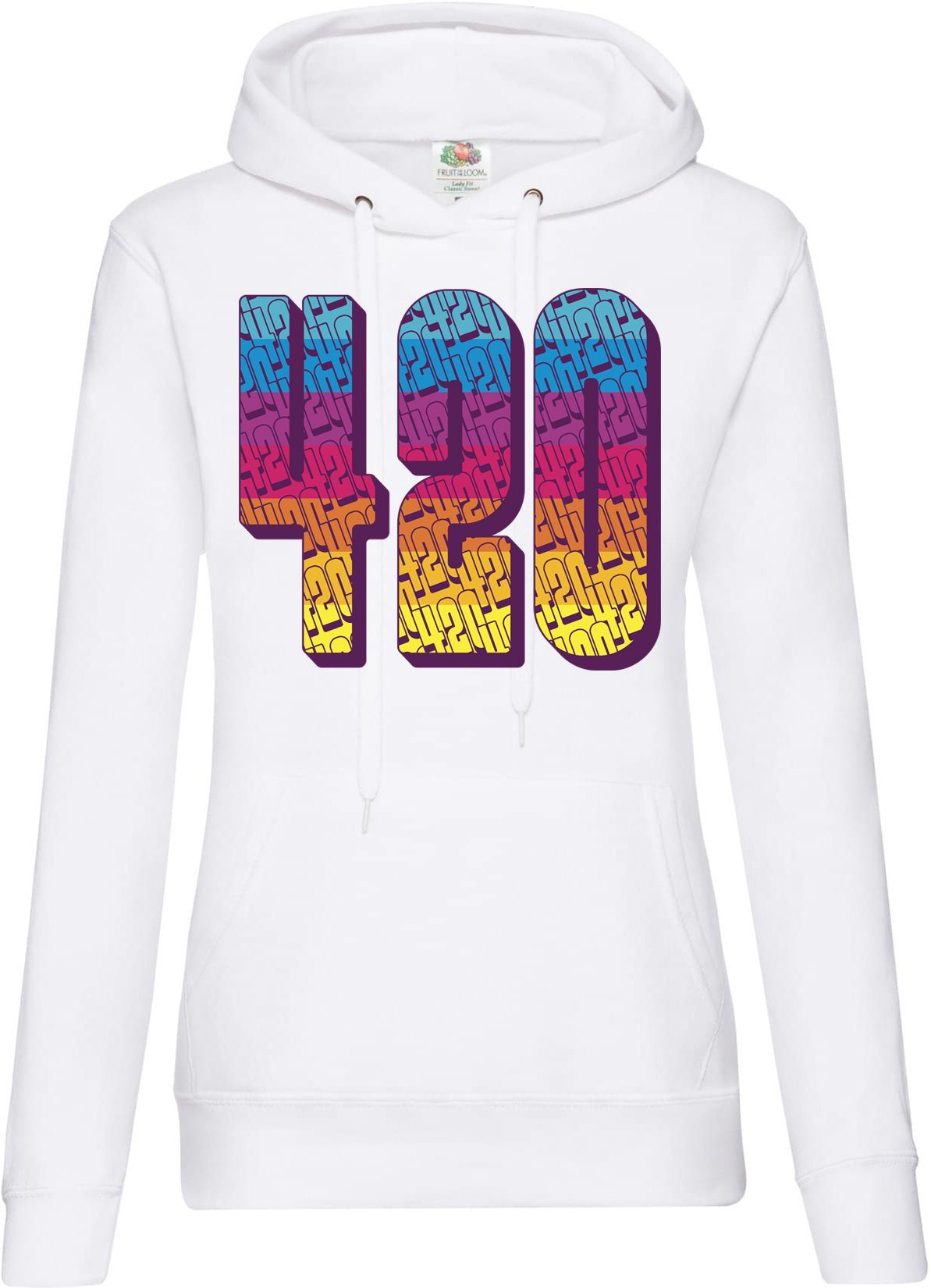 Youth Designz Kapuzenpullover 420 Regenbogen Damen Hoodie Pullover mit  Trendigem Cannabis Frontdruck