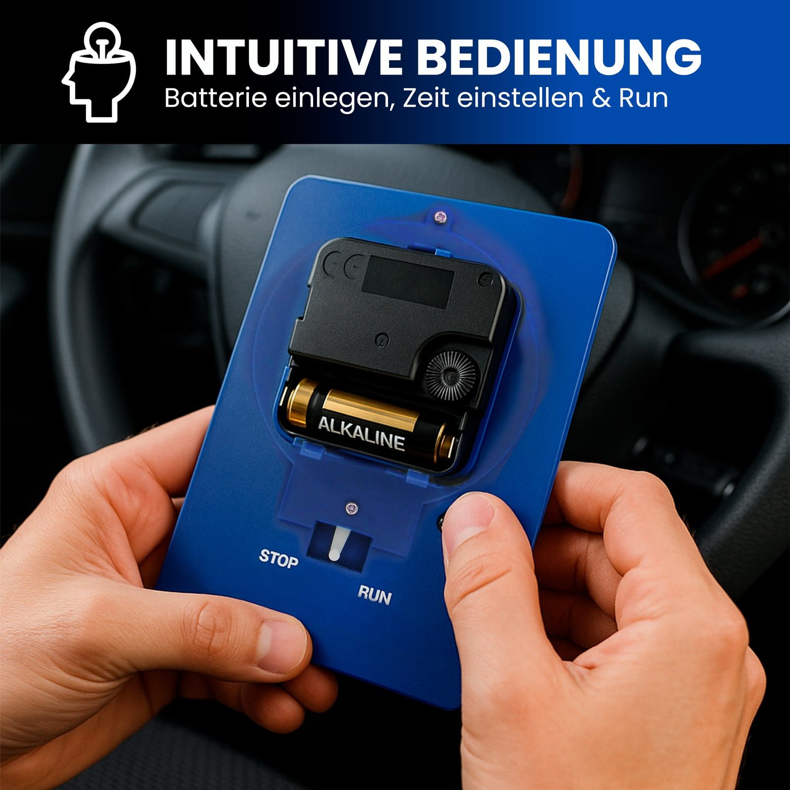 EAXUS elektronische Parkscheibe Elektrisch und Mitlaufend fürs Auto - Parkzeitmesser, Elektronische Parkuhr