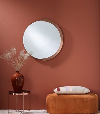 Casa Padrino Spiegel Luxus Spiegel Rot-Kupferfarben 81 x H. 84 cm - Edler Wandspiegel mit Metallrahmen - Luxus Möbel