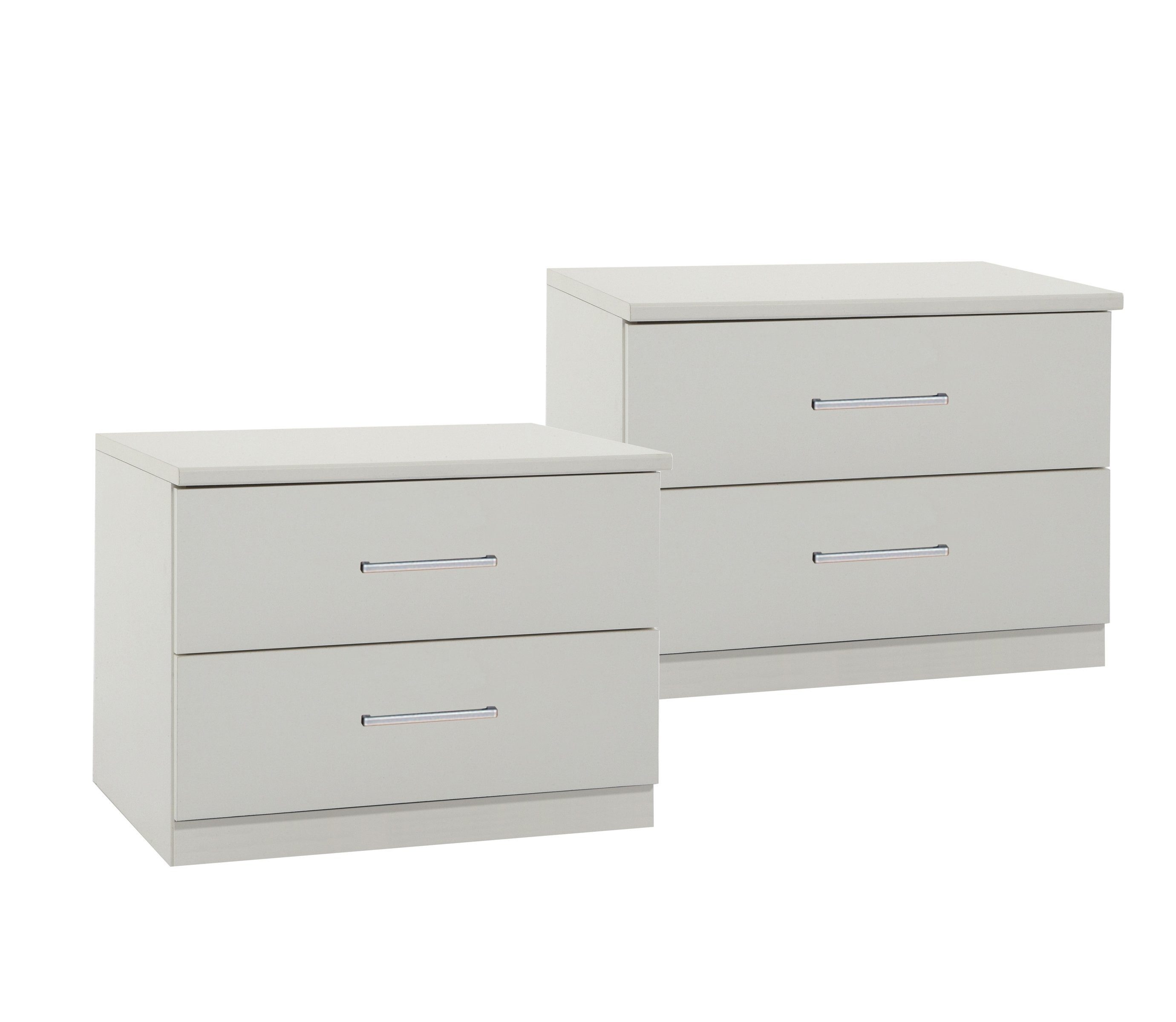 Nachtschrank (2er-Set) in WEISS - 104x40x38cm (BxHxT)