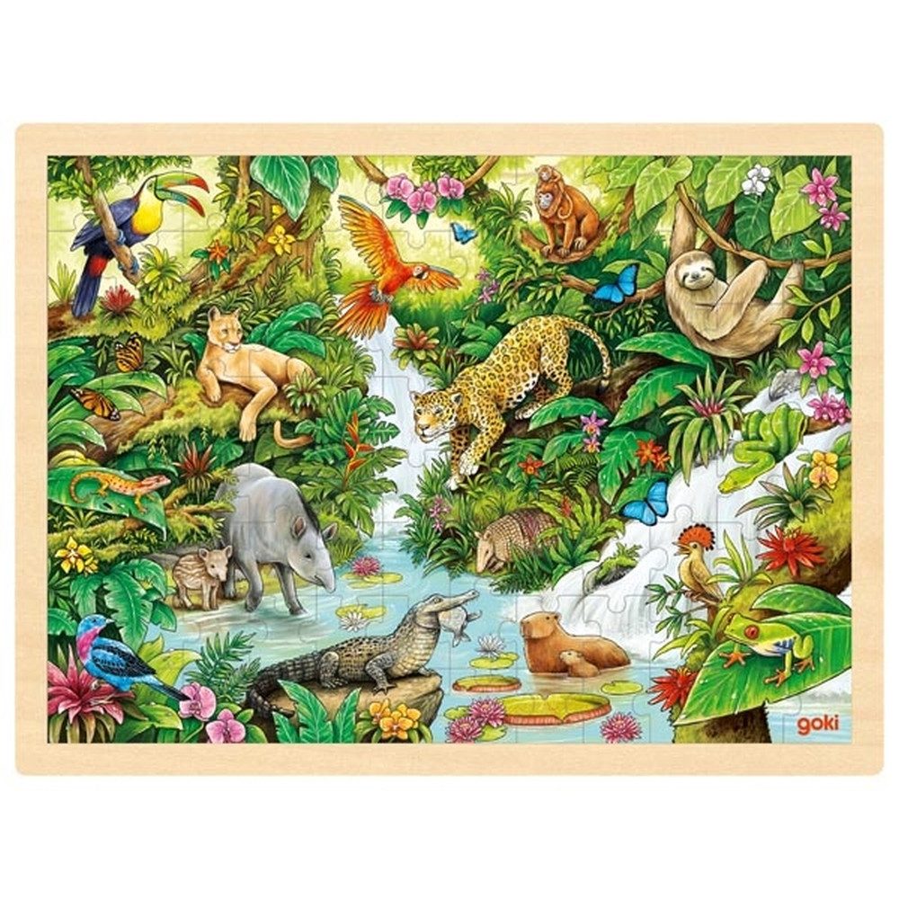 goki Puzzle GOKI Einlegepuzzle Im Dschungel, Puzzleteile
