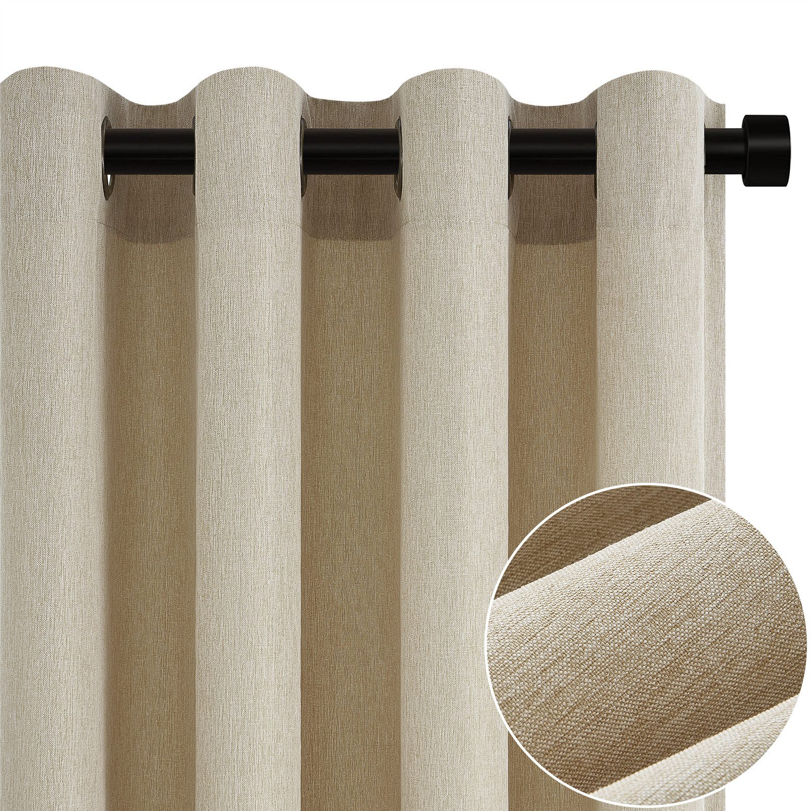 Topfinel Vorhang Vorhang Wohnzimmer Leinenoptik Licht Filtern mit Ösen Halb günstig online kaufen