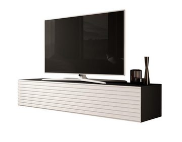 Furnix TV-Schrank JANITA-160 Fernsehschrank mit Lamellenfront TV-Hängeschrank modernes aktuelles Design, 160 x 34 x 40 cm