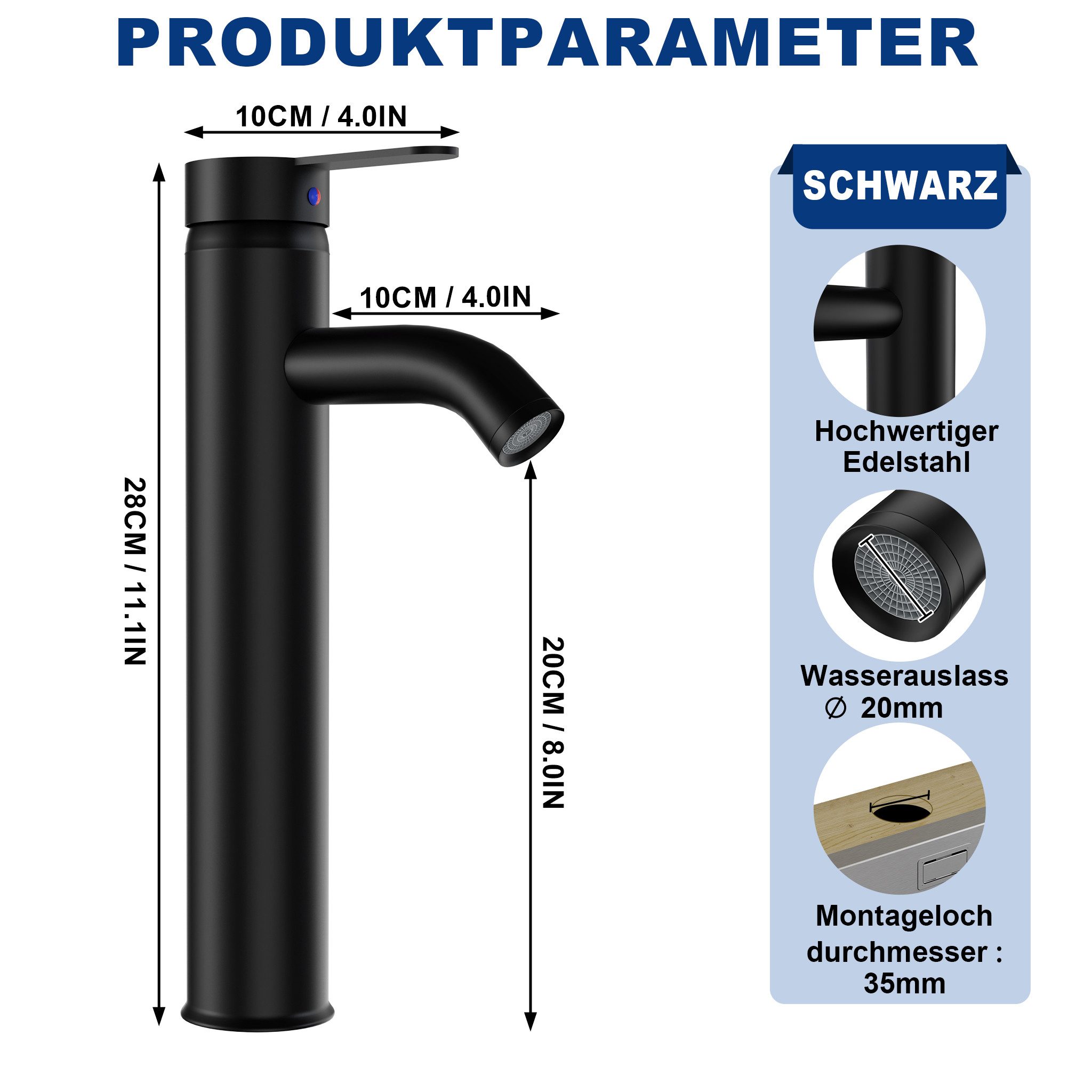 FIVMEN Badarmatur Wasserhahn Armatur Bad Waschtischarmatur Spültischarmatur günstig online kaufen