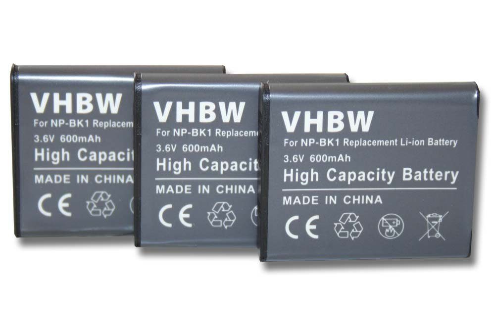 vhbw Ersatz für Sony NP-FK1, NP-BK1 für Kamera-Akku Li-Ion 600 mAh (3,6 V)