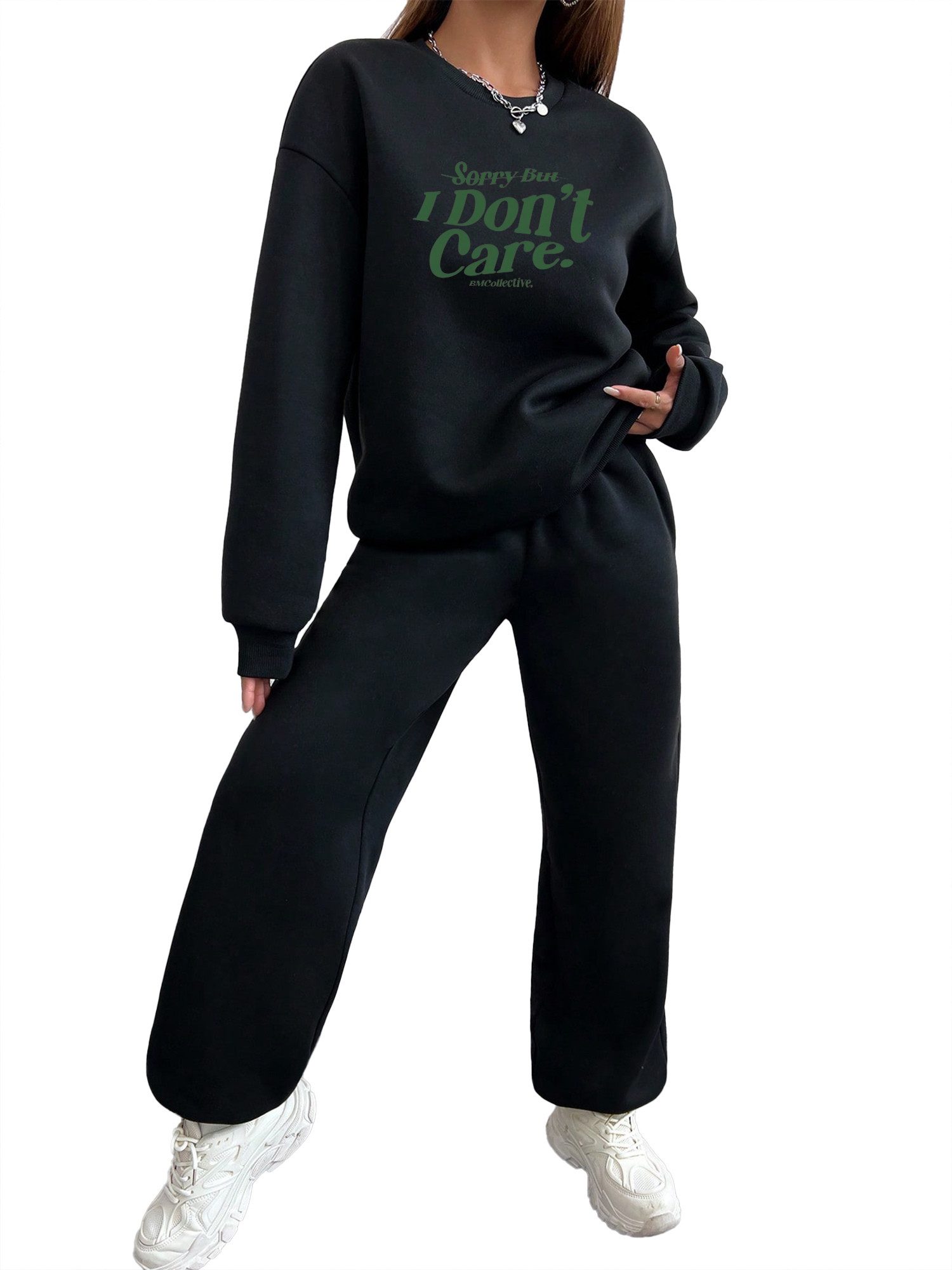 PYLIKE Jogginganzug 2-teiliges Damen Trainingsanzug: Rundhals Print Sweatsh günstig online kaufen