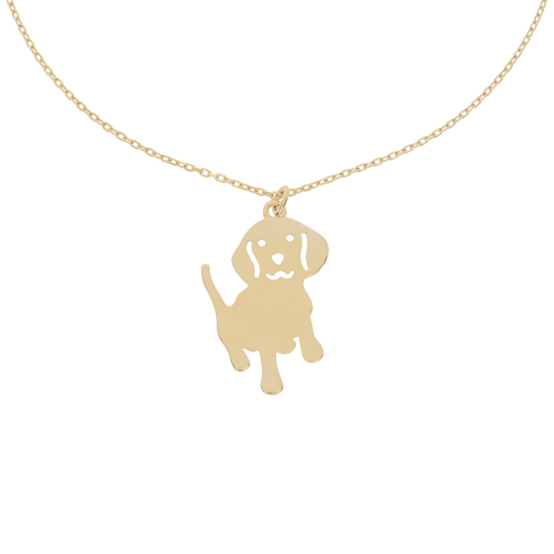 Collier 585er Gold Collierkette mit Hund Anhänger