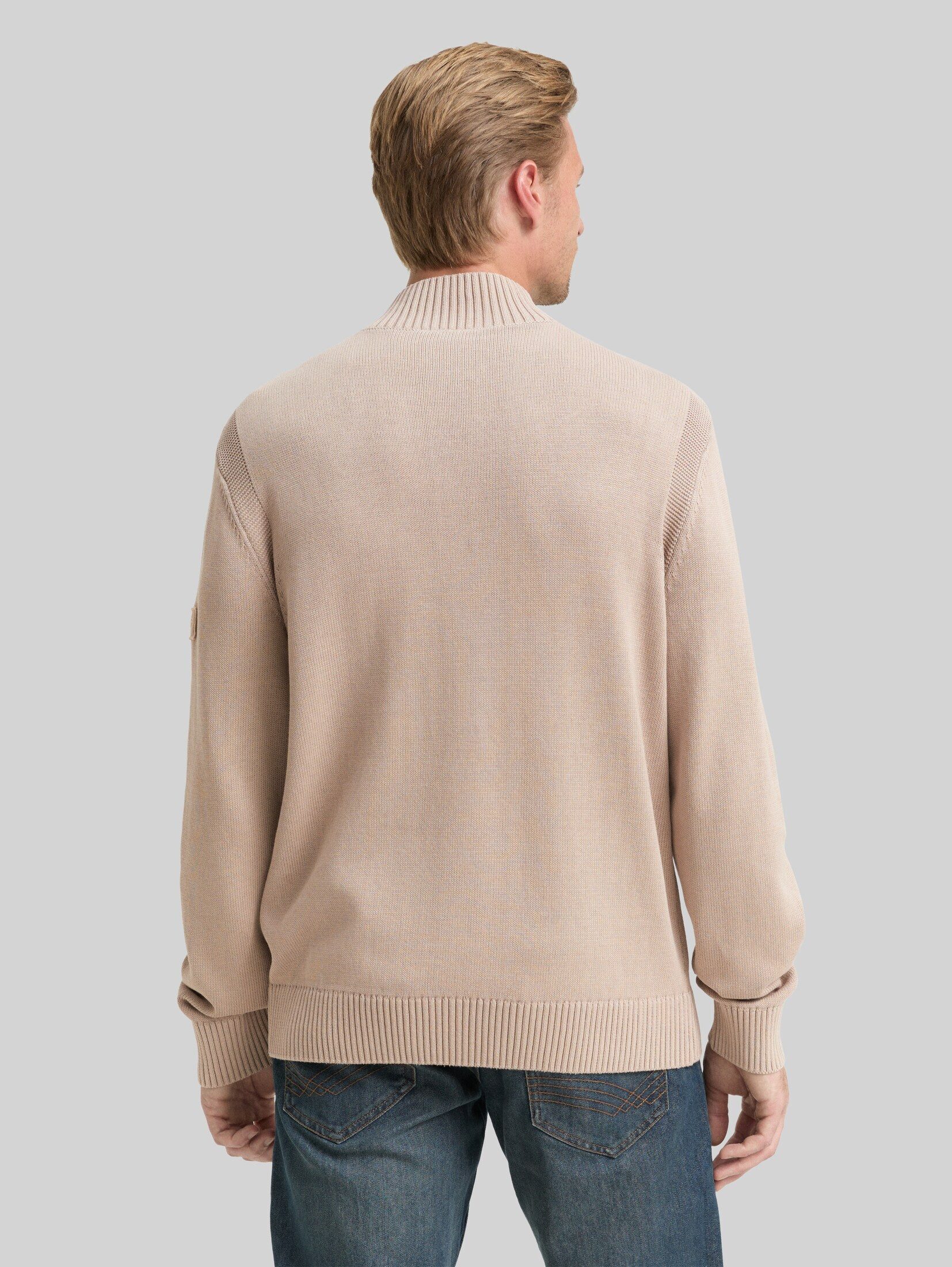 TOM TAILOR Strickpullover Pullover & Strickjacken Troyer Strickpullover im Washed-Look aus Baumwolle