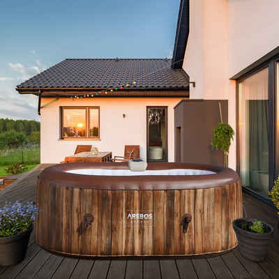 Arebos Whirlpool Aufblasbar, In- & Outdoor, 190x120 cm oval, 2 Personen, (Komplett-Set)