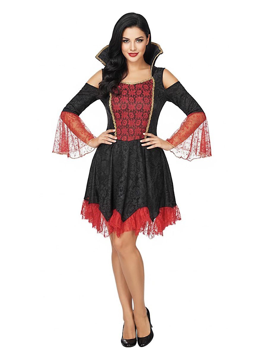 Metamorph Vampir-Kostüm Bloodflowers Vampirkostüm, Vampirkleid mit opulentem Spitzenbesatz
