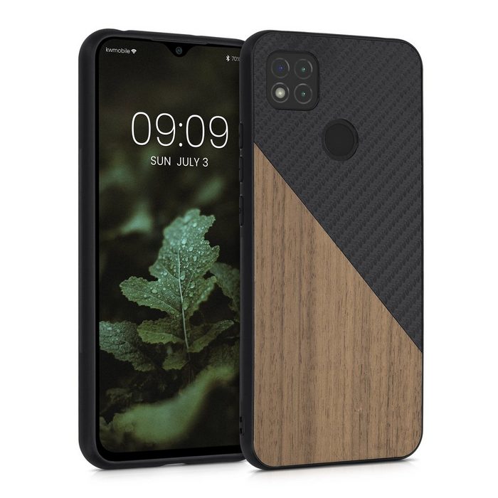 kwmobile Handyhülle Hülle für Xiaomi Redmi 9C Holz Handy Schutzcase - Handy Case Schutzhülle - Smartphone Cover