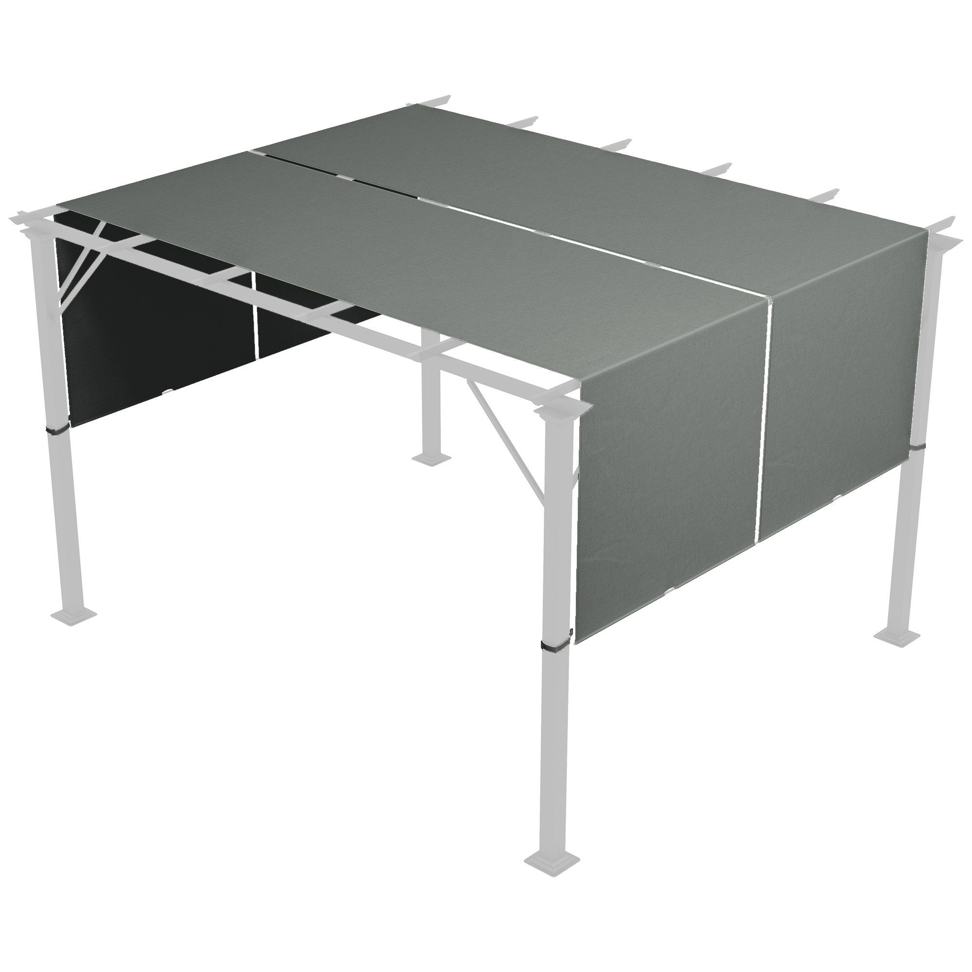 Outsunny Pavillon-Ersatzdach mit UV-Schutz, 180 g/m², 122.0 x 122.0 cm (Sonnensegel, Terrassenüberdachung), für 3 x 3 m Pavillon, Dunkelgrau