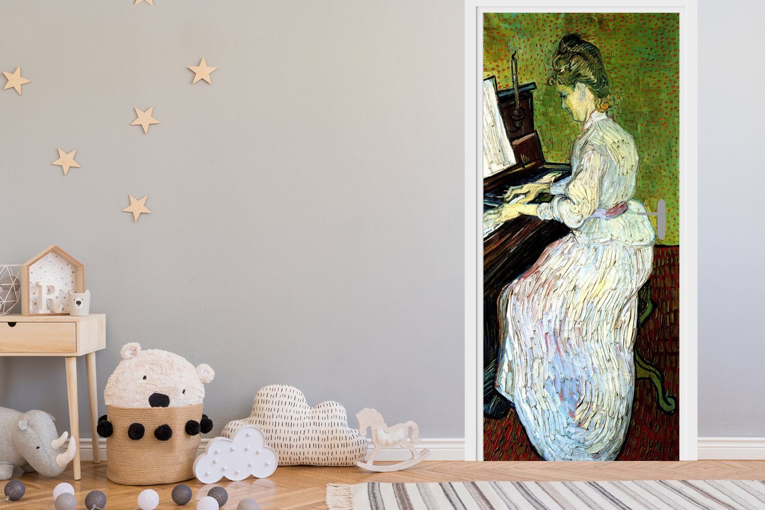 MuchoWow Türtapete Fototapete (1 Vincent Türaufkleber, Klavier van Matt, Gogh, Gachet bedruckt, St), Tür, für - Marguerite 75x205 cm am